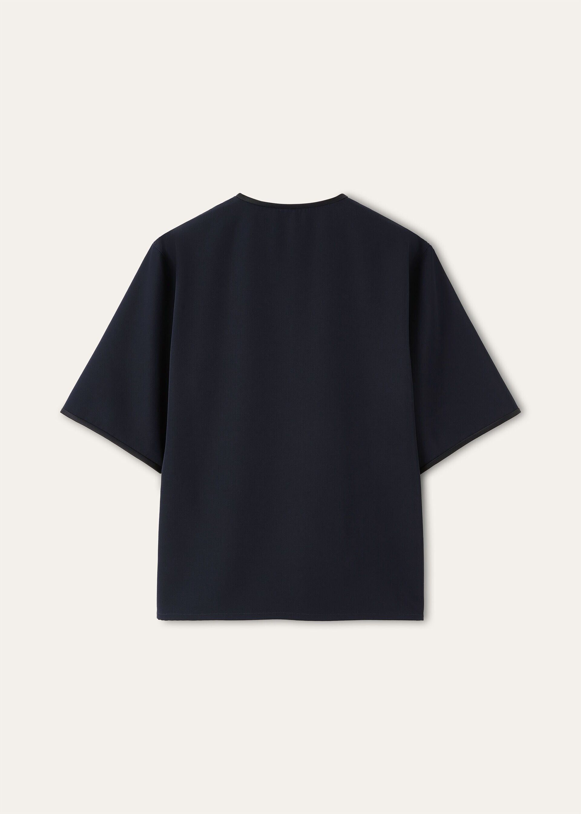 Loro Piana os11x0426 FAQ6631 Lillie T-Shirt in Navy Blue Size M / US 6-8 / IT 42-44 - 6 Thumbnail