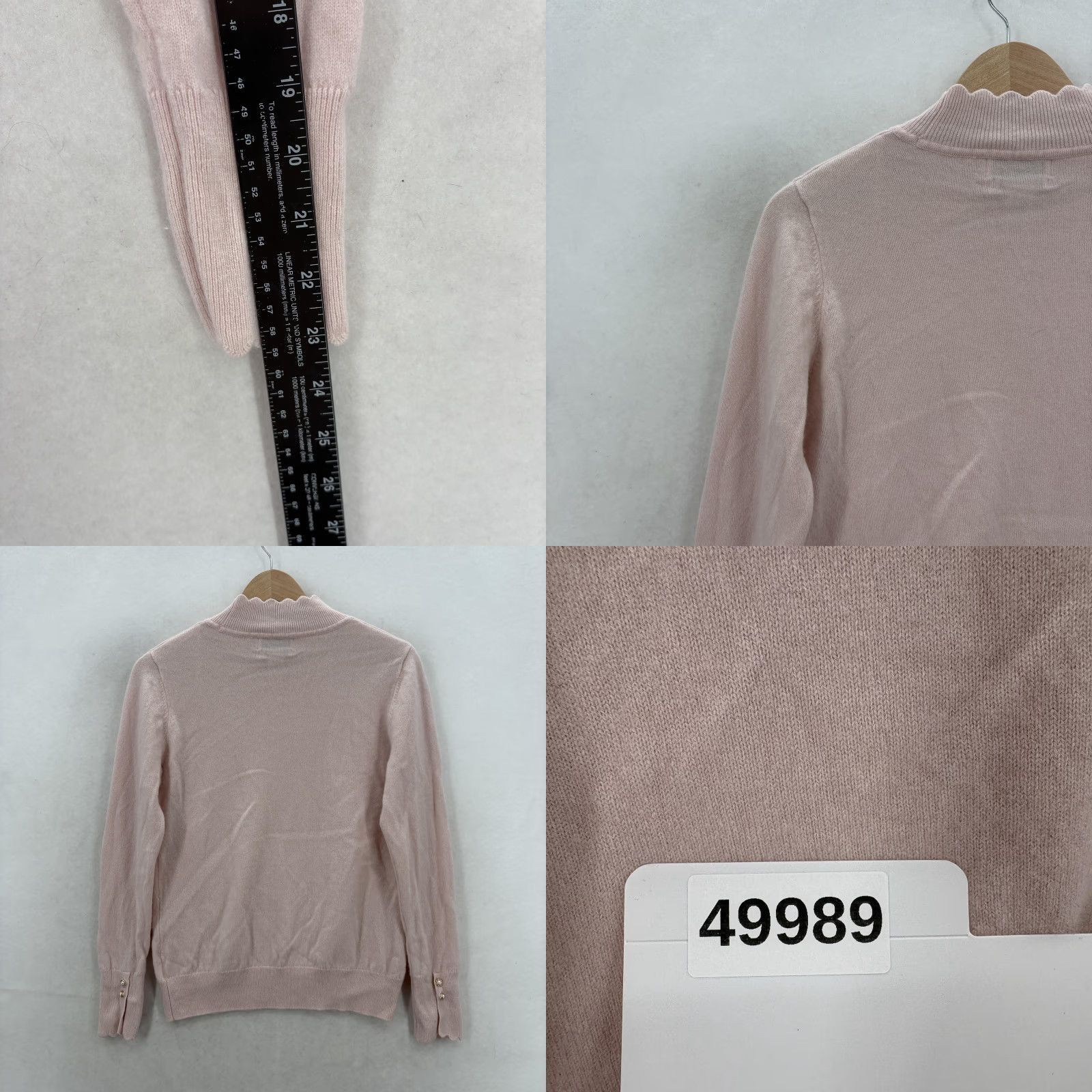 Nanette Lepore Nanette Lepore Sweater Womens Large Pink 100% Cashmere Mock Neck Ruffle Cuff Knit Pullover Casual Winter Size L / US 10 / IT 46 - 8 Thumbnail