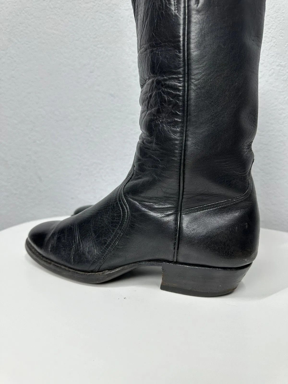 Hedi Slimane Vintage High Heels Leather Boots Knee Y2k Avantgarde Rare Size US 9 / IT 39 - 4 Thumbnail