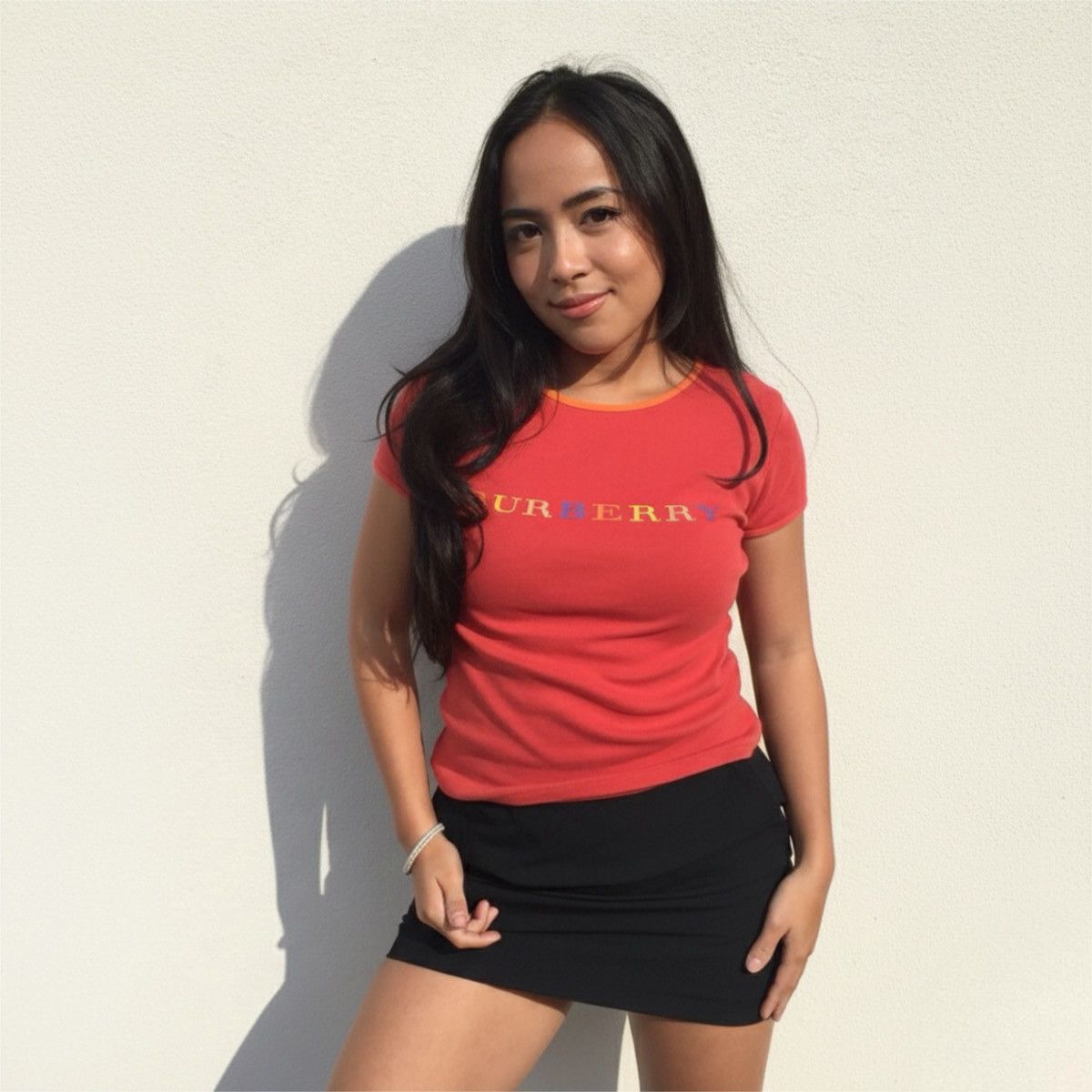 Burberry Vintage Red Burberry Spellout T Shirt Size XS / US 0-2 / IT 36-38 - 4 Thumbnail