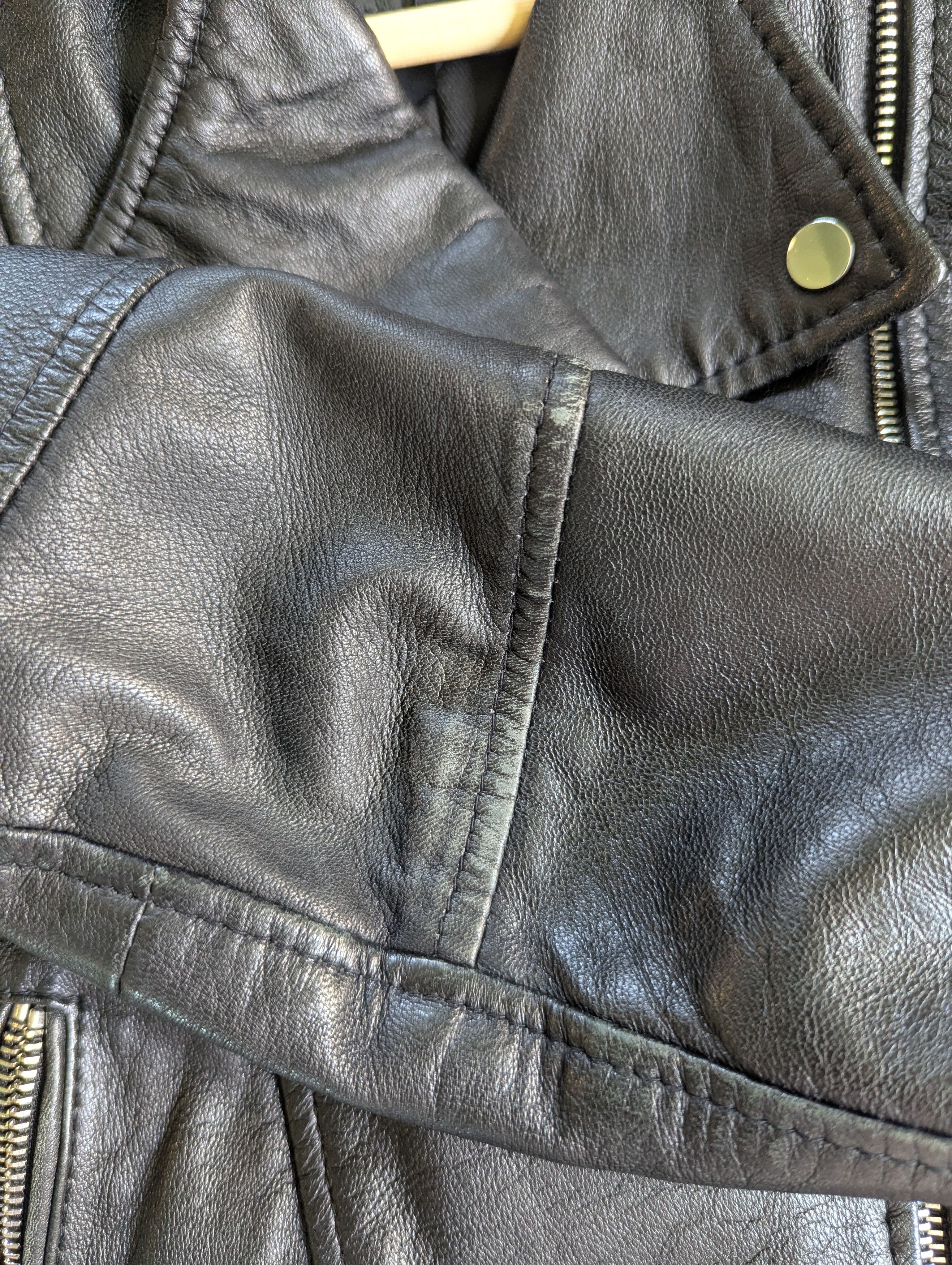 Zara Genuine Black Leather Moto/Biker Jacket