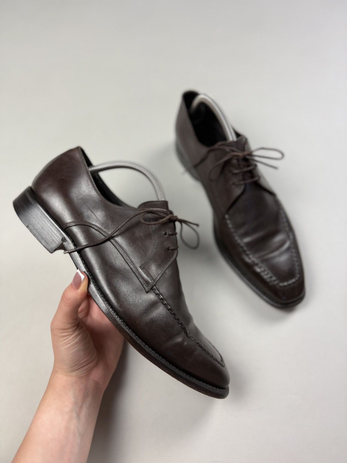 Allen Edmonds Seven Cerritos Leather Dress Square Toe Lace Up Shoes Size US 8.5 / EU 41-42 - 4 Thumbnail