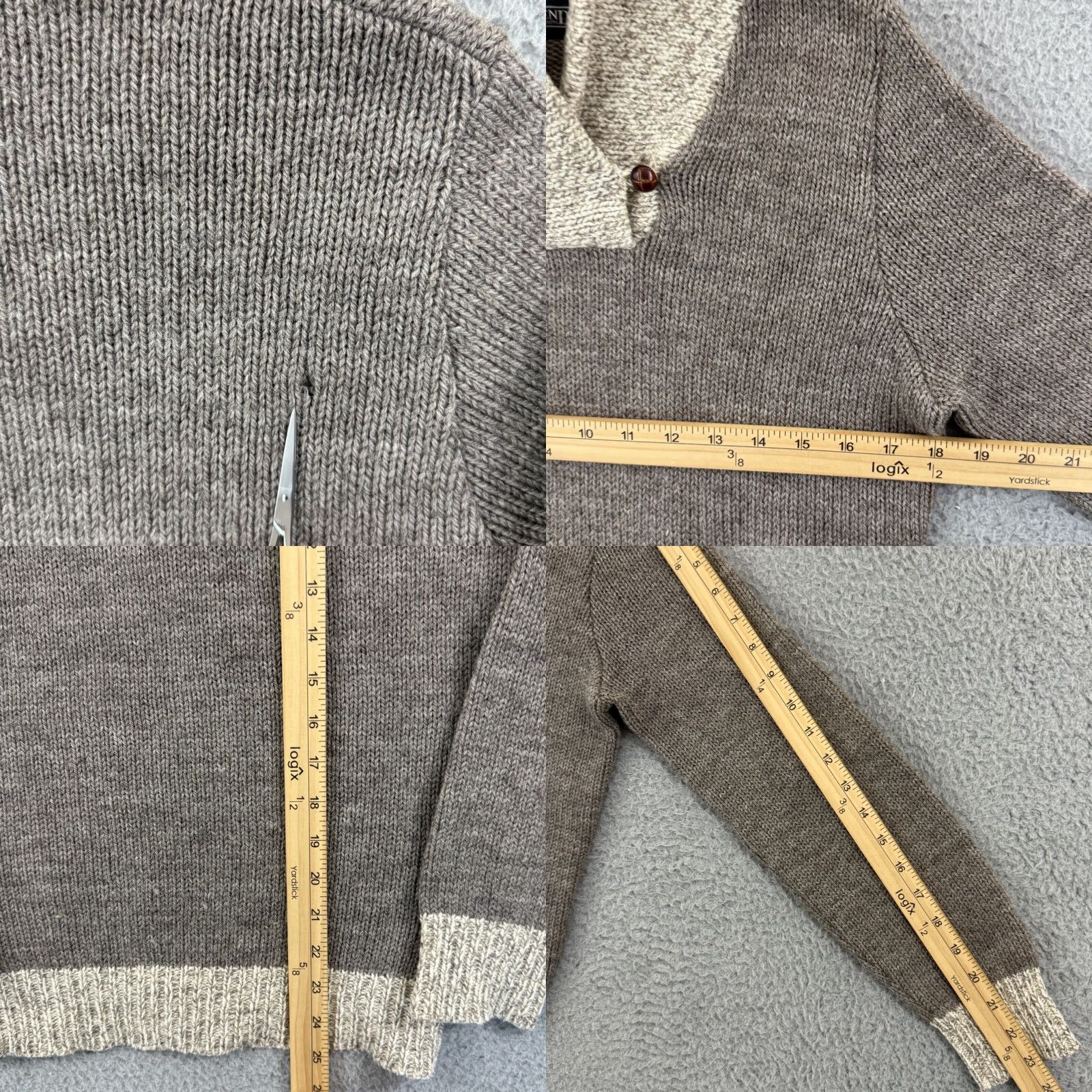 Lands' End VINTAGE Lands' End Sweater Womens Medium Gray 90s Long Sleeve Shawl Collar Wool Pullover Knits Size M / US 6-8 / IT 42-44 - 8 Thumbnail