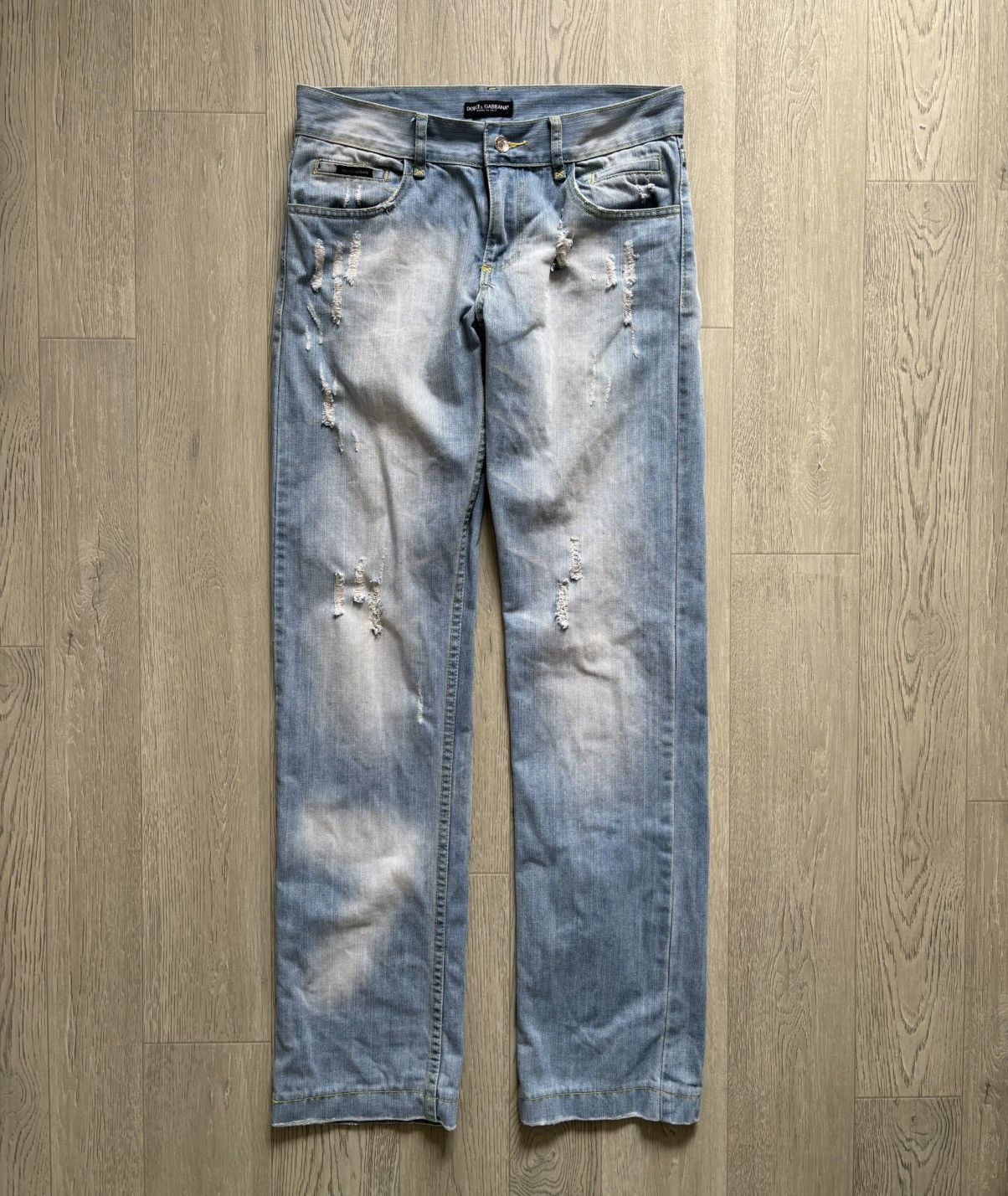 Dolce & Gabbana × Vintage Vintage Dolce Gabbana Jeans Y2K Metal Logo Distressed Style Size 32" / US 10 / IT 46 - 1 Thumbnail