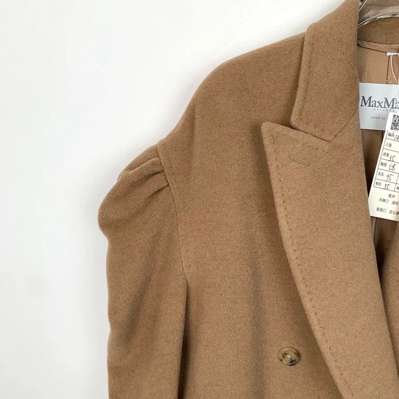 Max Mara Max Mara Brown camel hair lapel double-breasted puff sleev Size S / US 4 / IT 40 - 3 Thumbnail