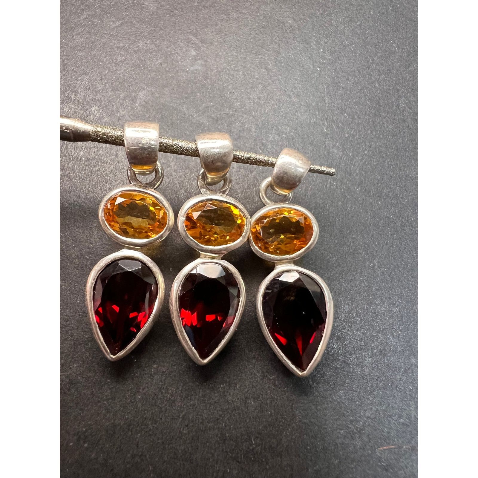 Other NEW citrine and garnet sterling silver pendant Size ONE SIZE - 7 Thumbnail