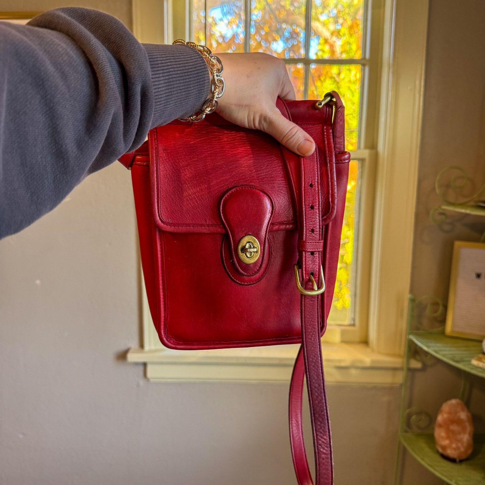 Coach ❤️ Coach Red Leather Rambler’s Legacy Bag 9061 Crossbody USA Size ONE SIZE - 12 Thumbnail