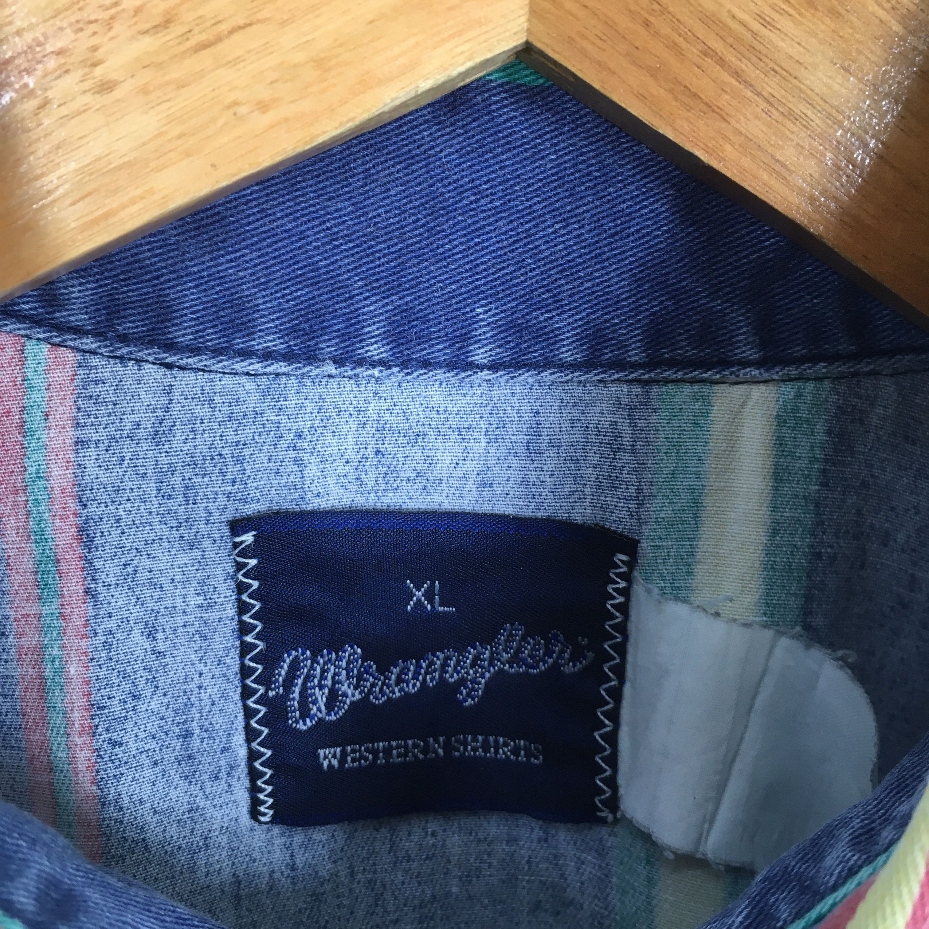 Wrangler Vintage 90s Wrangler Vertical Stripes Western Shirt XL Size US XL / EU 56 / 4 - 4 Thumbnail