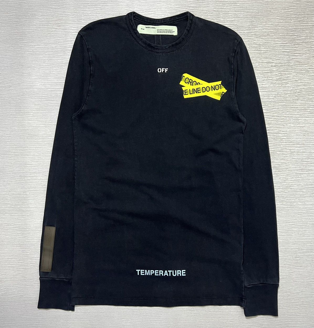 Off White Off White Long Sleeve Firetape Tee Grailed