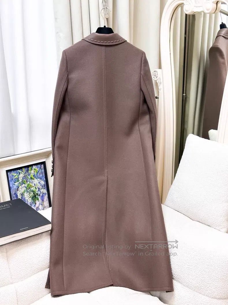 Fendi Fendi Purple Wool Cashmere Leather Collar Coat Size XXS / US 00 / IT 34 - 3 Thumbnail