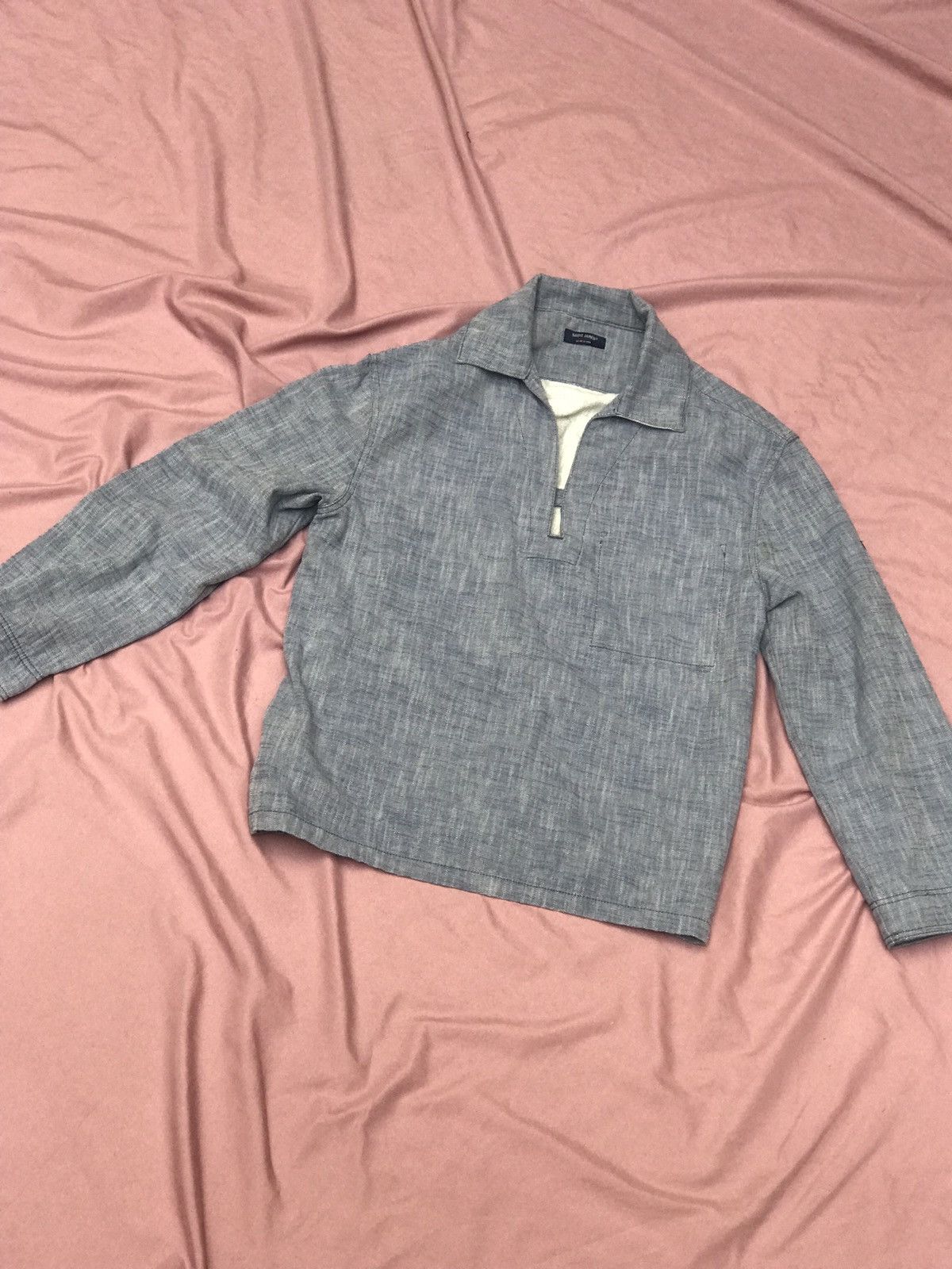 Saint James SAINT JAMES NÉ DE LA MER DENIM SMOCK MARINE PULL OVER Size US M / EU 48-50 / 2 - 4 Thumbnail