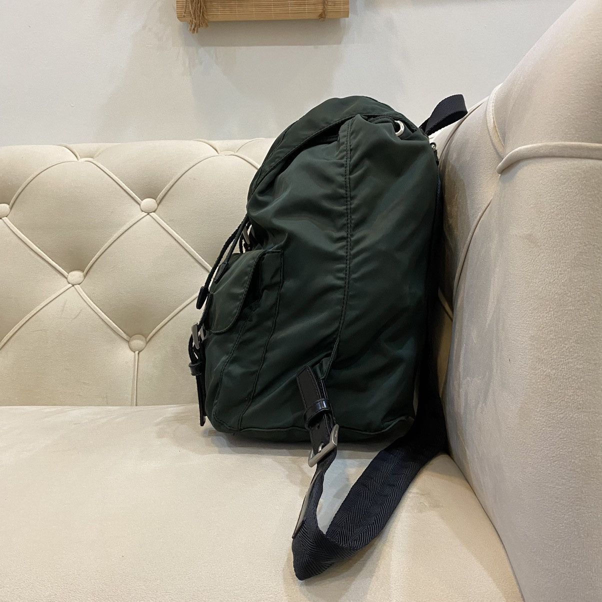 Prada × Vintage Vintage Prada Green Nylon Vela Backpack Size ONE SIZE - 7 Thumbnail