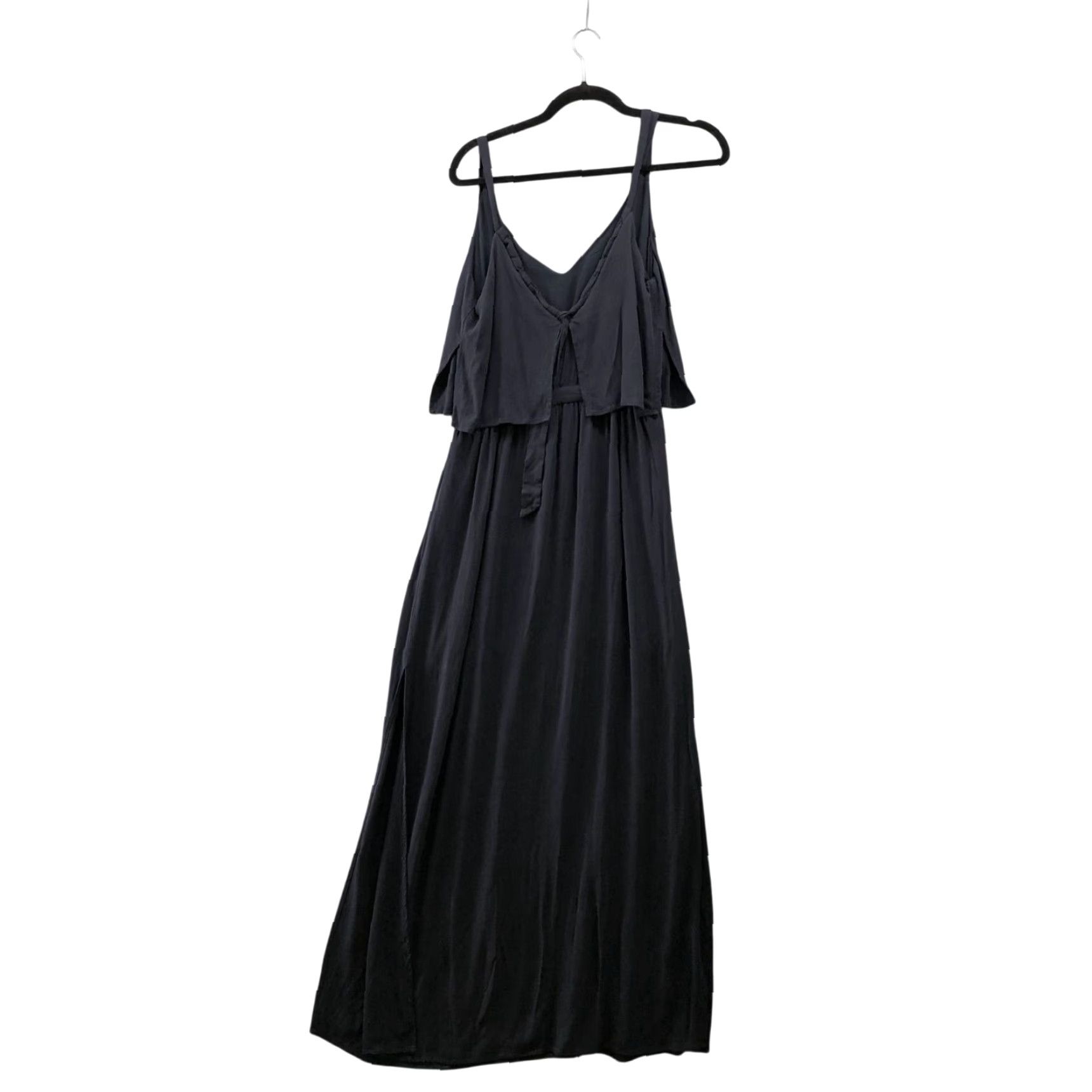 Zara ZARA Sleeveless Maxi Dress Womens S Blue Crepe V-Neck Cami Side Slits Casual Size S / US 4 / IT 40 - 2 Thumbnail
