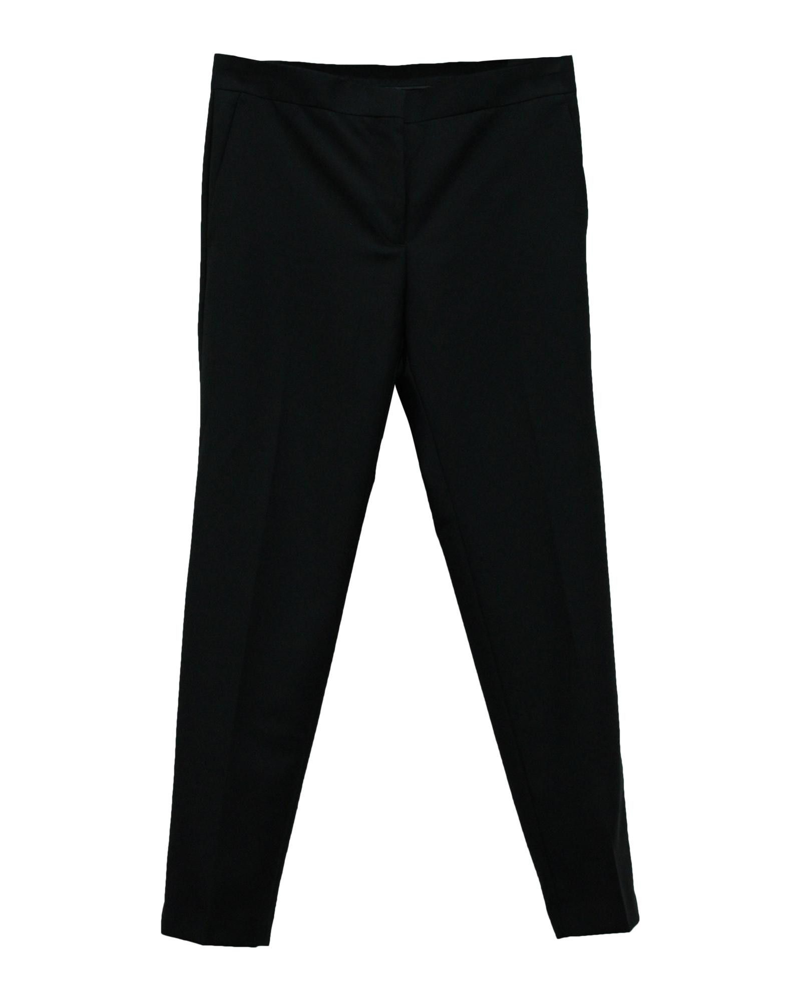 image of Black Wool Straight-Leg Pants With Press-Pleated Legs By Acne Studios, Women's (Size 26)
