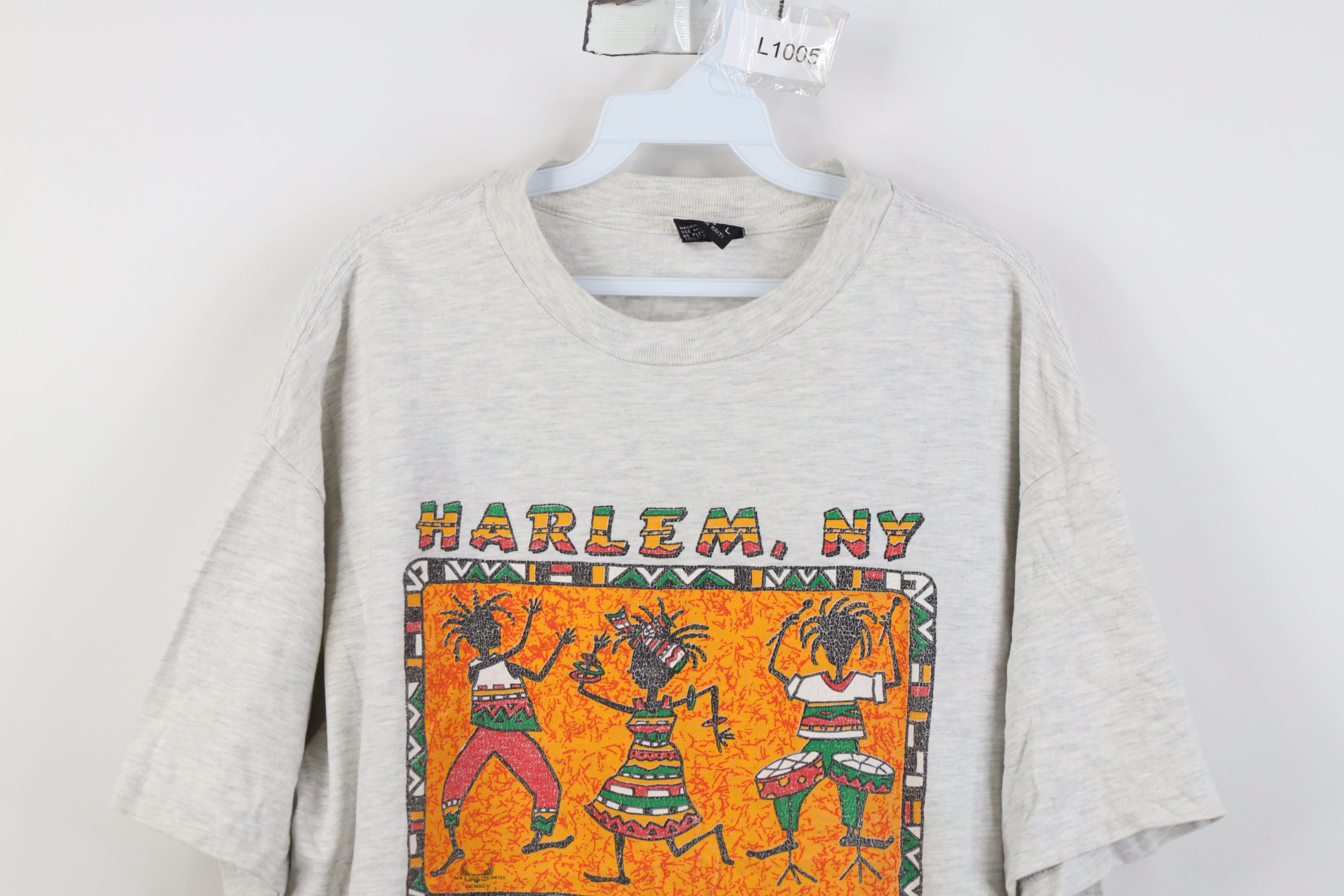 Vintage Vintage 90s Streetwear African Harlem New York T-Shirt Gray Size US L / EU 52-54 / 3 - 2 Thumbnail