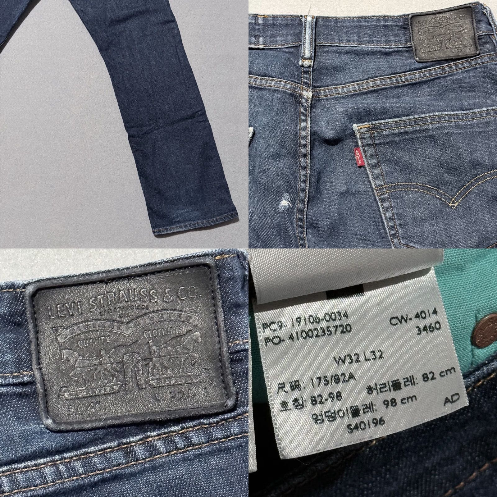 Levi's Levi's 504 Jeans Men Blue Denim Mid Rise Straight Classic Pockets - 32X32 Size US 32 / EU 48 - 8 Thumbnail