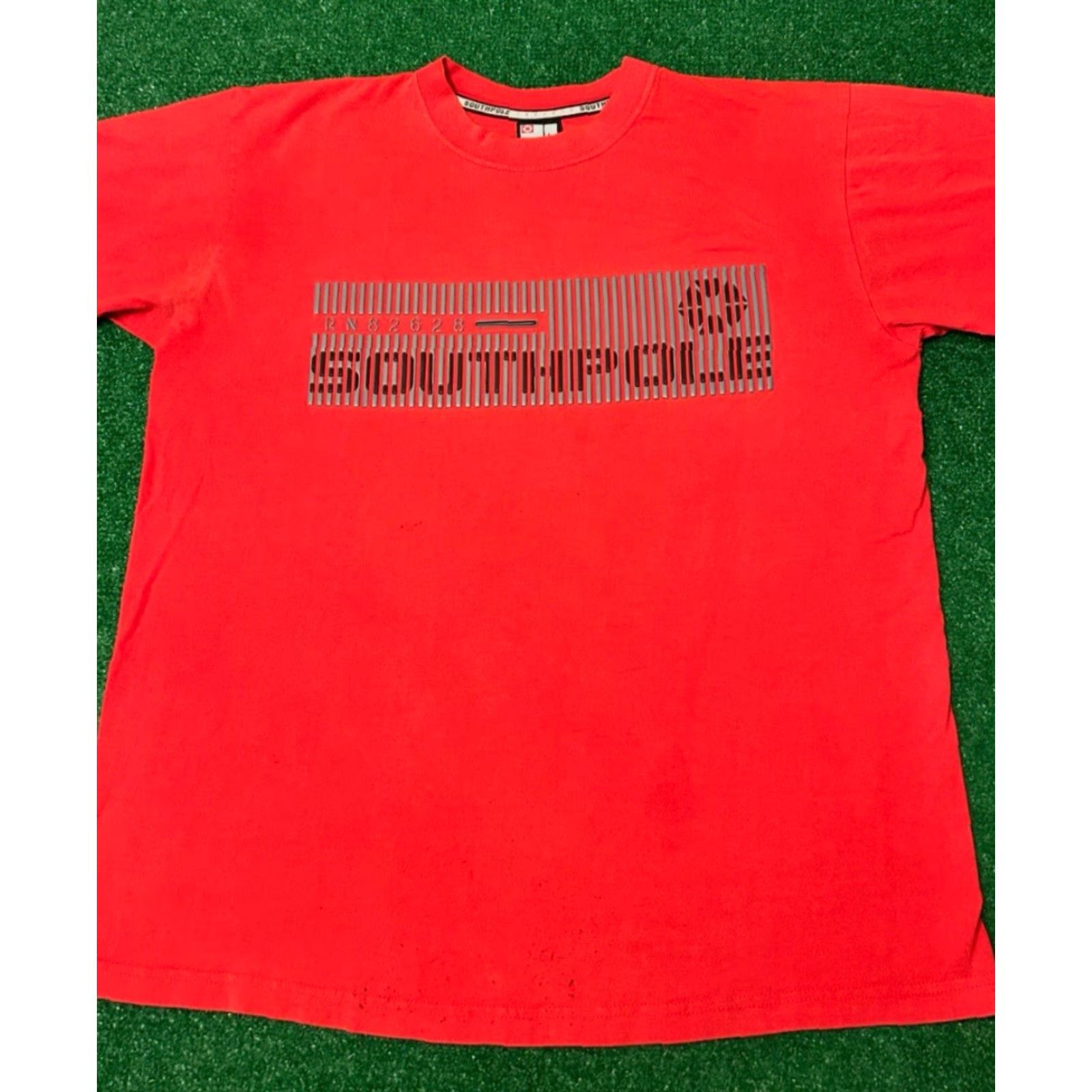 Southpole VINTAGE Southpole Barcode Logo Hip Hop VTG Shirt Mens L Red 90s Grunge Punk Y2K Affliction Logo Shirt Mens L Size US L / EU 52-54 / 3 - 4 Thumbnail