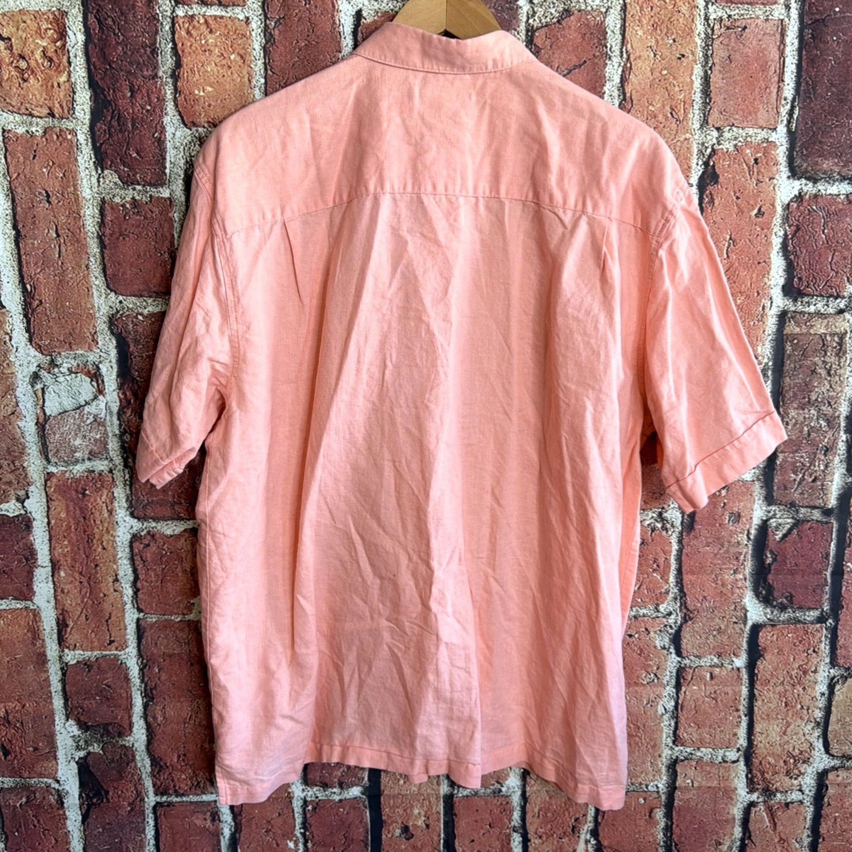 Cubavera Cubavera Shirt Men XL Pink Short Sleeve Button-Up Linen Blend Casual Size US XL / EU 56 / 4 - 3 Thumbnail