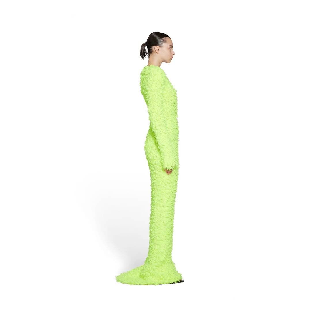 Balenciaga o1bcso1str0525 Fluffy Maxi Dress in Fluo Yellow Size M / US 6-8 / IT 42-44 - 3 Thumbnail