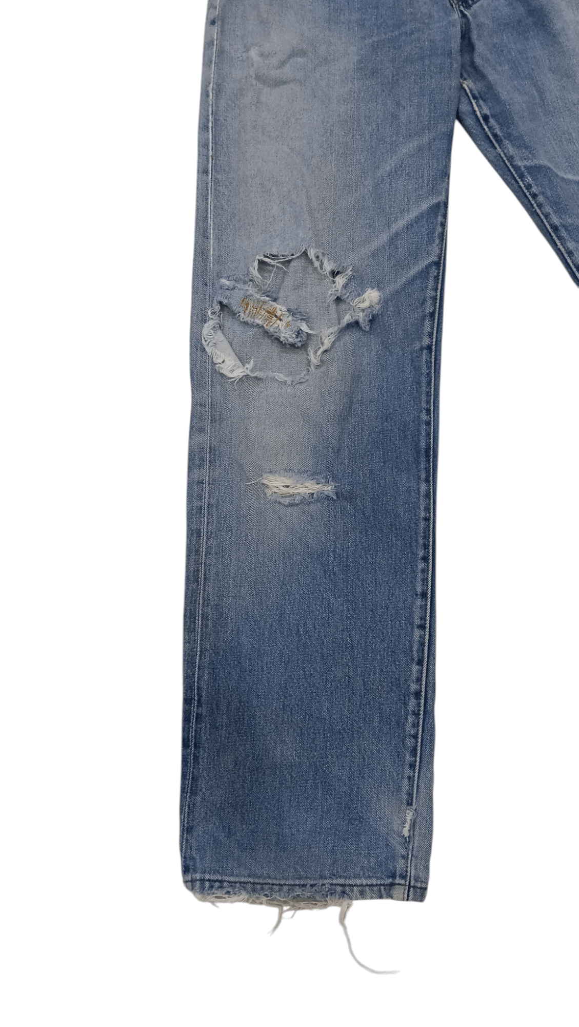 Levi's 90s Levis Selvedge Denim USA 555 Big E Distressed (S302) Size US 30 / EU 46 - 4 Thumbnail