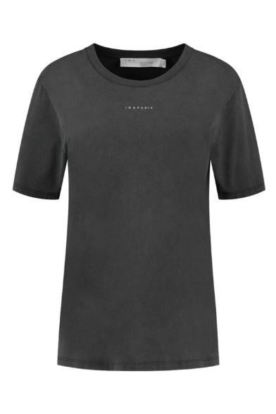 image of Iro Dark Grey Logo T-Shirt "perry" Size L Soft Cotton in Dark Gray, Women's