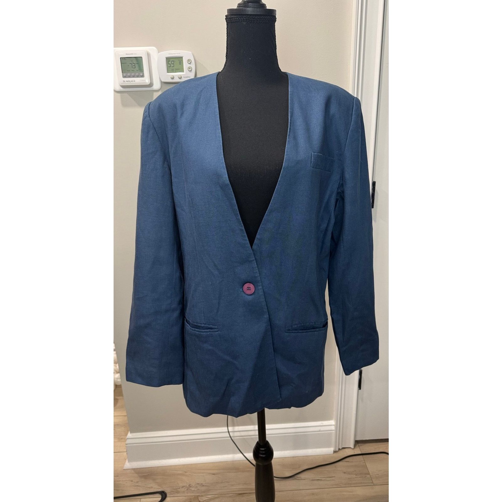 Jos. A. Bank Vintage 100% Linen Single Breasted Lined Blazer Classic 10 Size L / US 10 / IT 46 - 6 Thumbnail