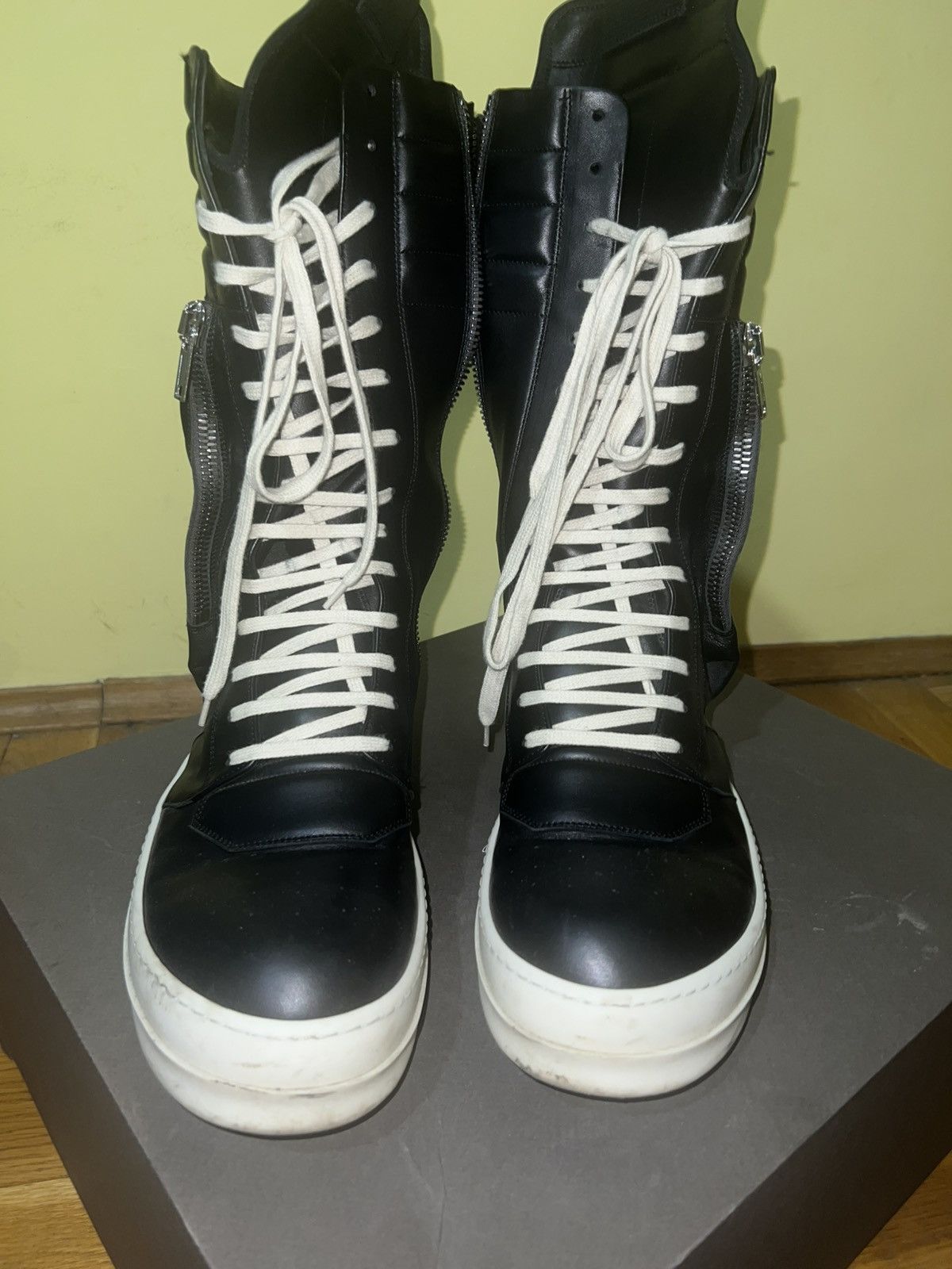 Rick Owens Rick Owens 2022 Black Calfskin Cargobaskets size 45 Size US 12 / EU 45 - 2 Thumbnail