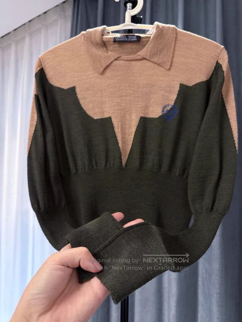 Vivienne Westwood Vivienne Westwood 100% merino wool knitted top, light came Size S / US 4 / IT 40 - 4 Thumbnail