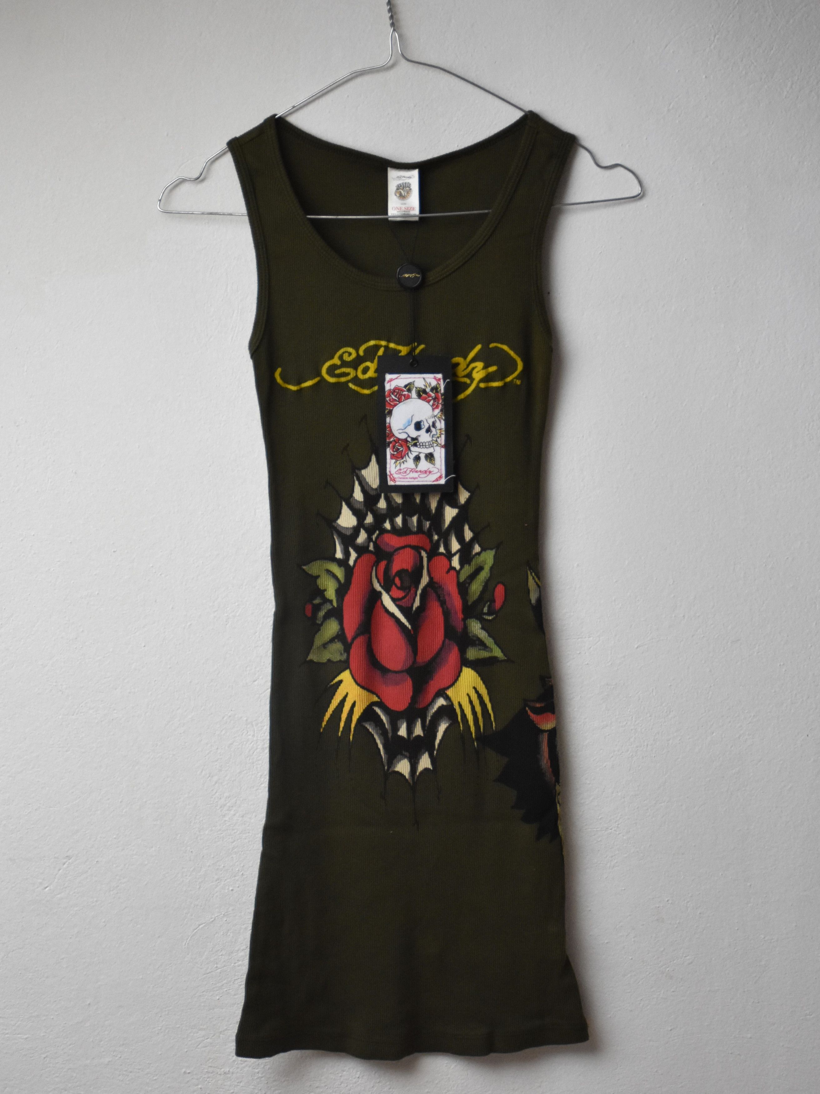 vintage Ed Hardy summer night dress t-shirt rose panther