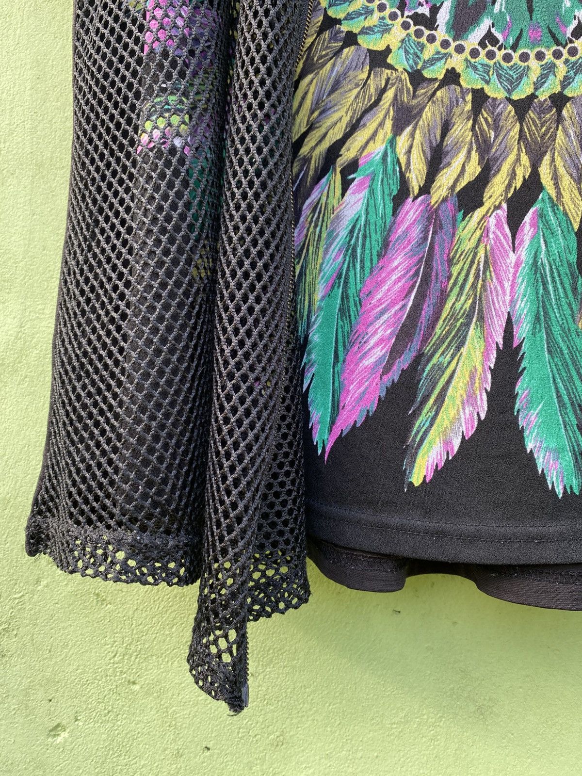 Other Japanese Vintage Boho Tribal Feather Graphic Mesh Layered Size ONE SIZE - 6 Thumbnail