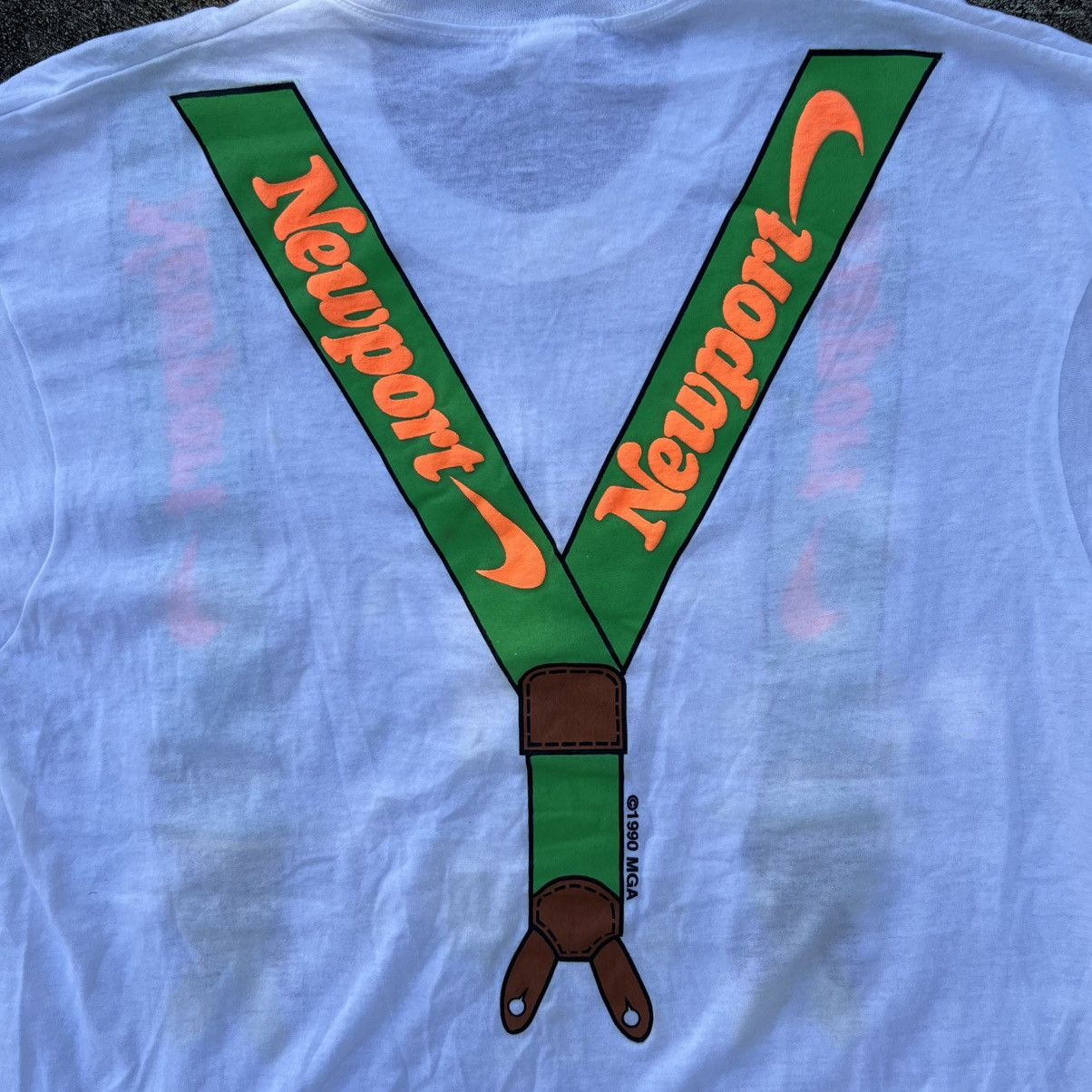 Vintage 90’s NewPort MGA overall print on 80s tag tee (DeadStock) Size US XL / EU 56 / 4 - 4 Thumbnail