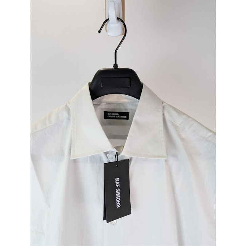 Raf Simons o1rshd1 Long Sleeve Cotton Print Back Button Up Shirt White Size US L / EU 52-54 / 3 - 8 Thumbnail