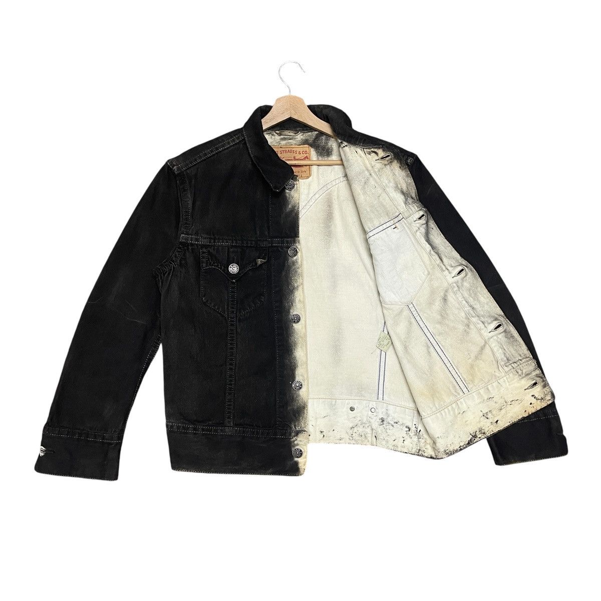 Levi's Vintage Y2k Levi’s Custom Split Bleach Denim Trucker Jacket Size US L / EU 52-54 / 3 - 1 Thumbnail