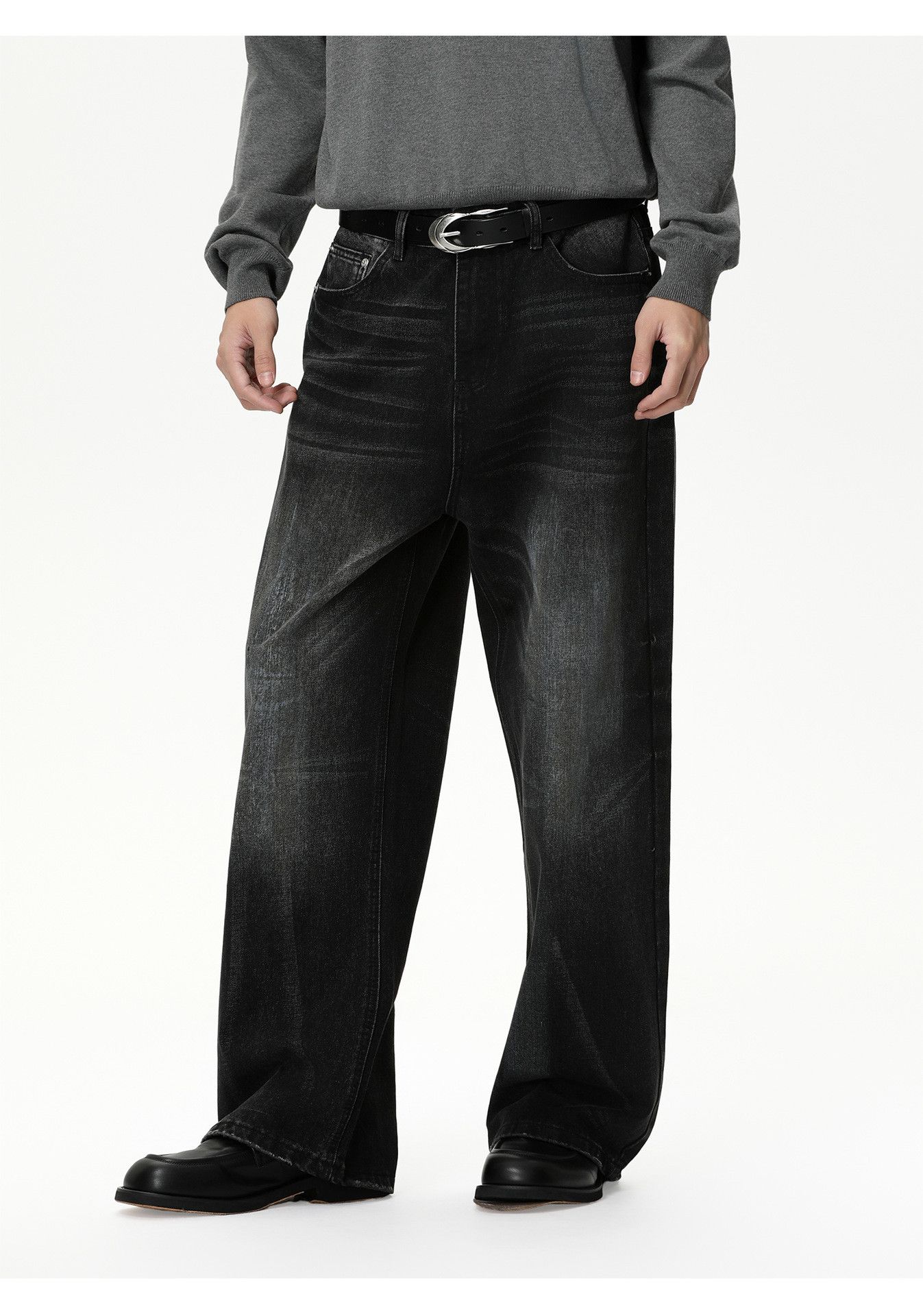 Vintage Men's American street whiskered straight loose washed jeans Size US 32 / EU 48 - 4 Thumbnail
