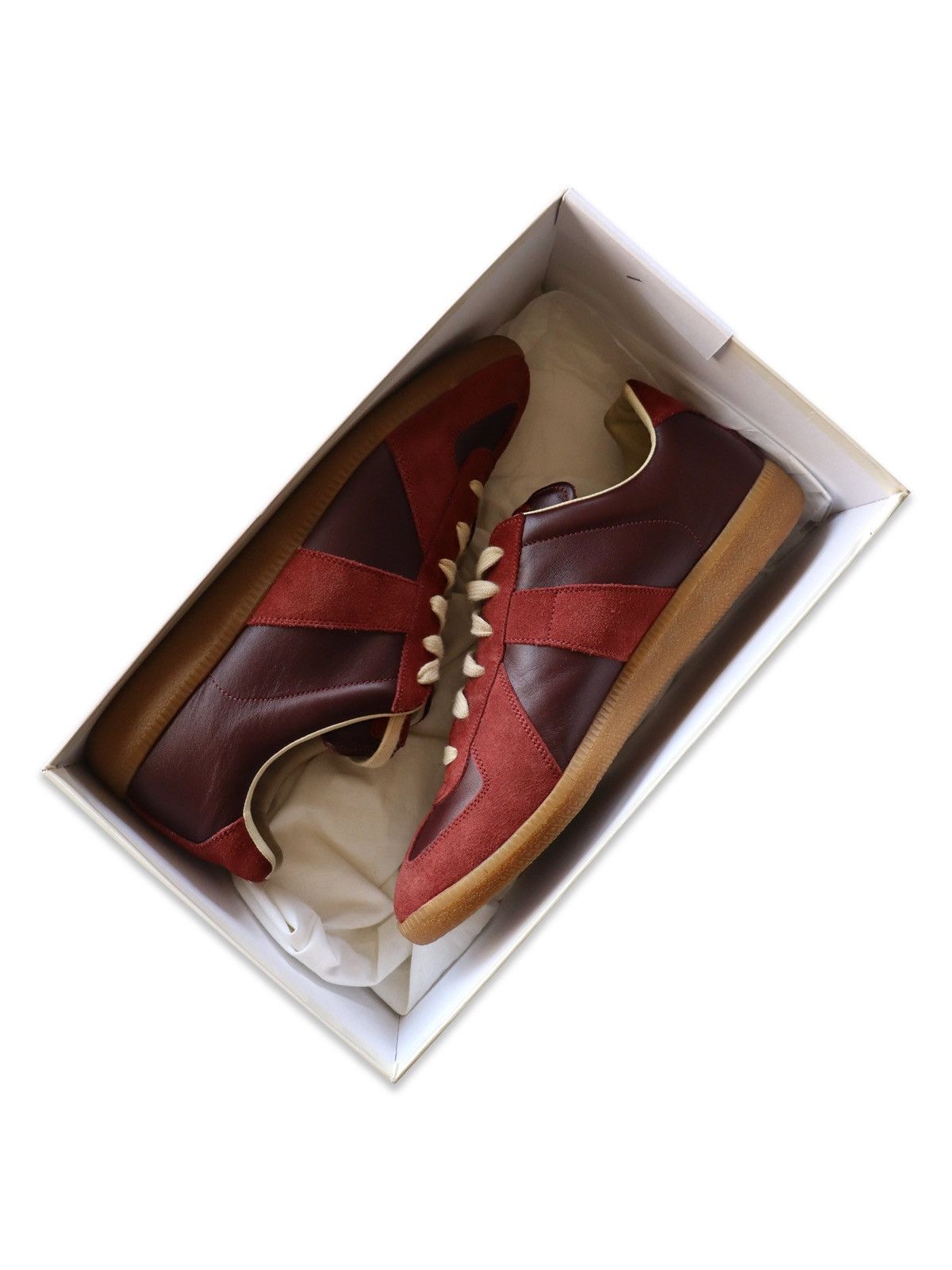 Maison Margiela 2015 Maison Margiela Burgundy Oxblood GATs Size US 10 / EU 43 - 1 Thumbnail