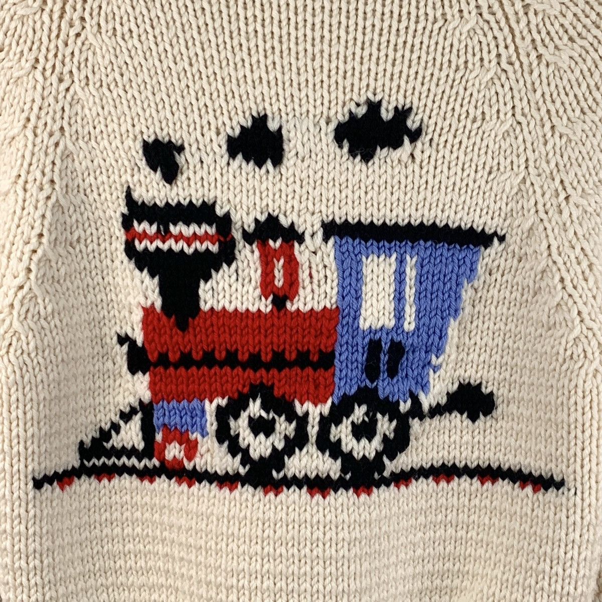 Miu Miu Miu Miu Colorblocked Train Appliqué Wool Knit Jacket Size XS / US 0-2 / IT 36-38 - 5 Thumbnail