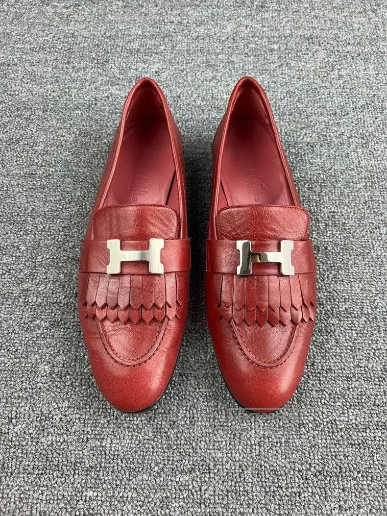 Hermes Hermes Burgundy Leather Loafers. Size US 5 / EU 37 - 3 Thumbnail