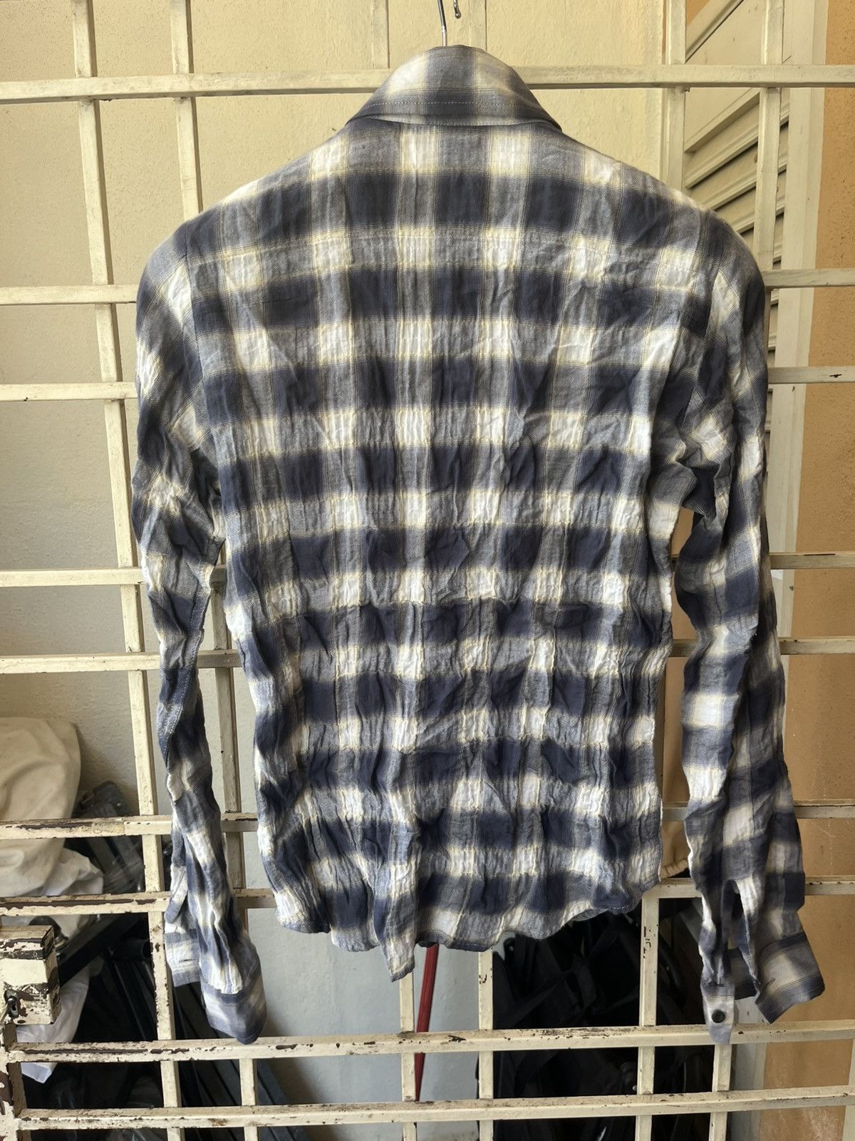 Japanese Brand × Pledge Plaid grey wrinkle shirt Size US S / EU 44-46 / 1 - 7 Thumbnail