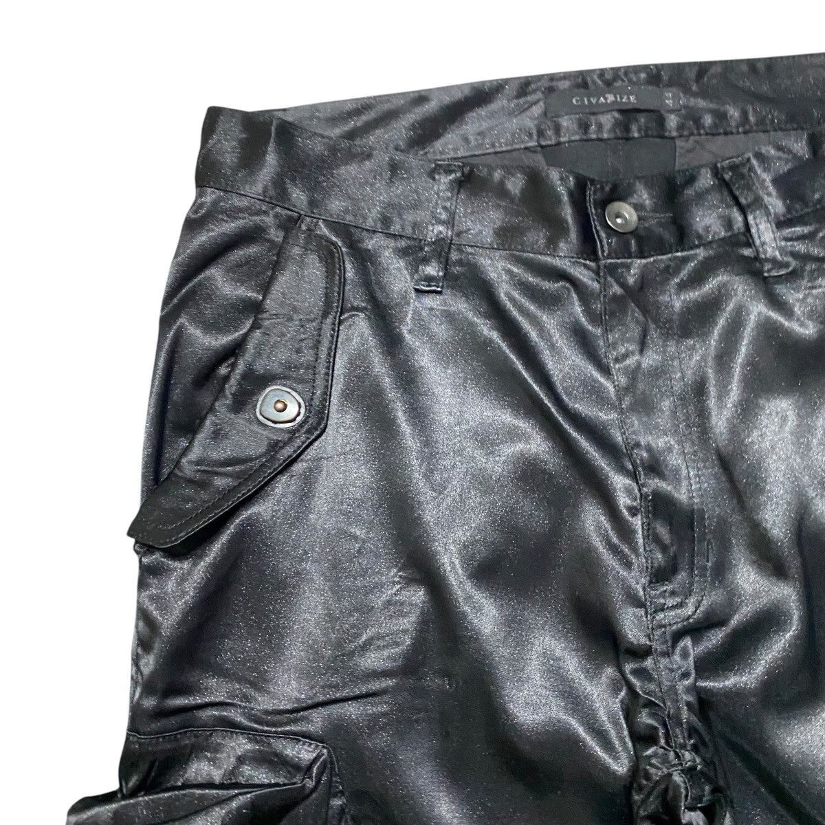 CIVARIZE Civarize Black Metallic Cargo Pants Flare Size US 31 - 4 Thumbnail