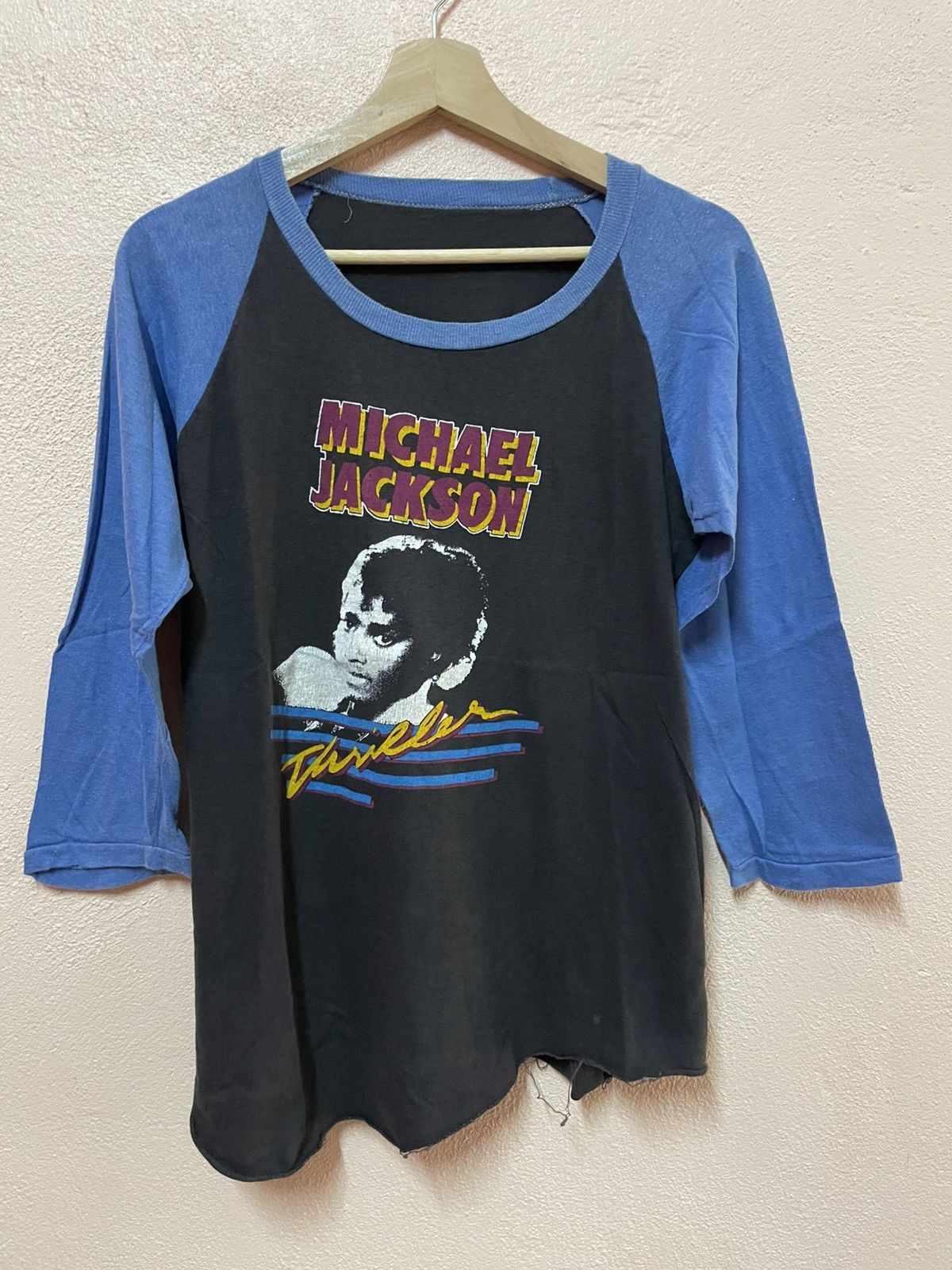 Michael Jackson Vintage Michael Jackson Raglan 3 Quater thriller promo Album Size US M / EU 48-50 / 2 - 1 Thumbnail
