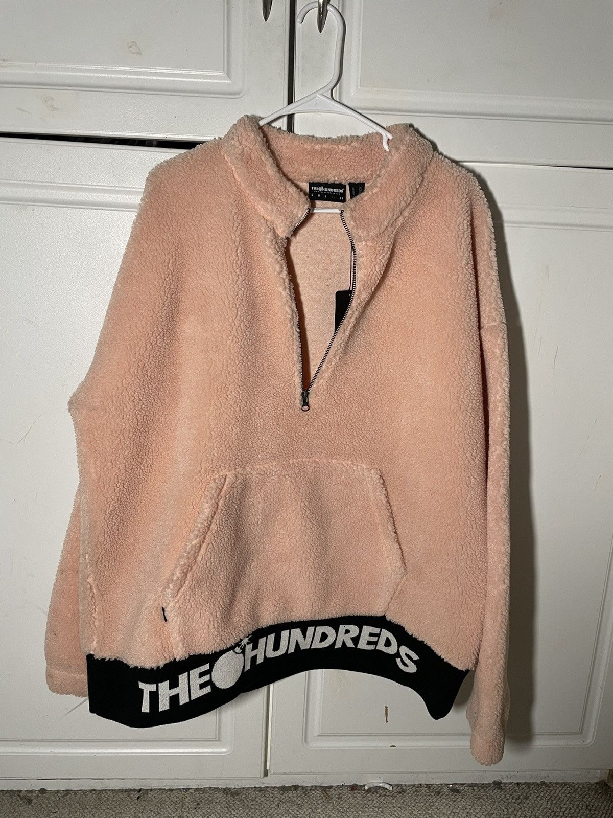 image of The Hundreds Fleece Quarter Zip in Pink, Men's (Size XL)