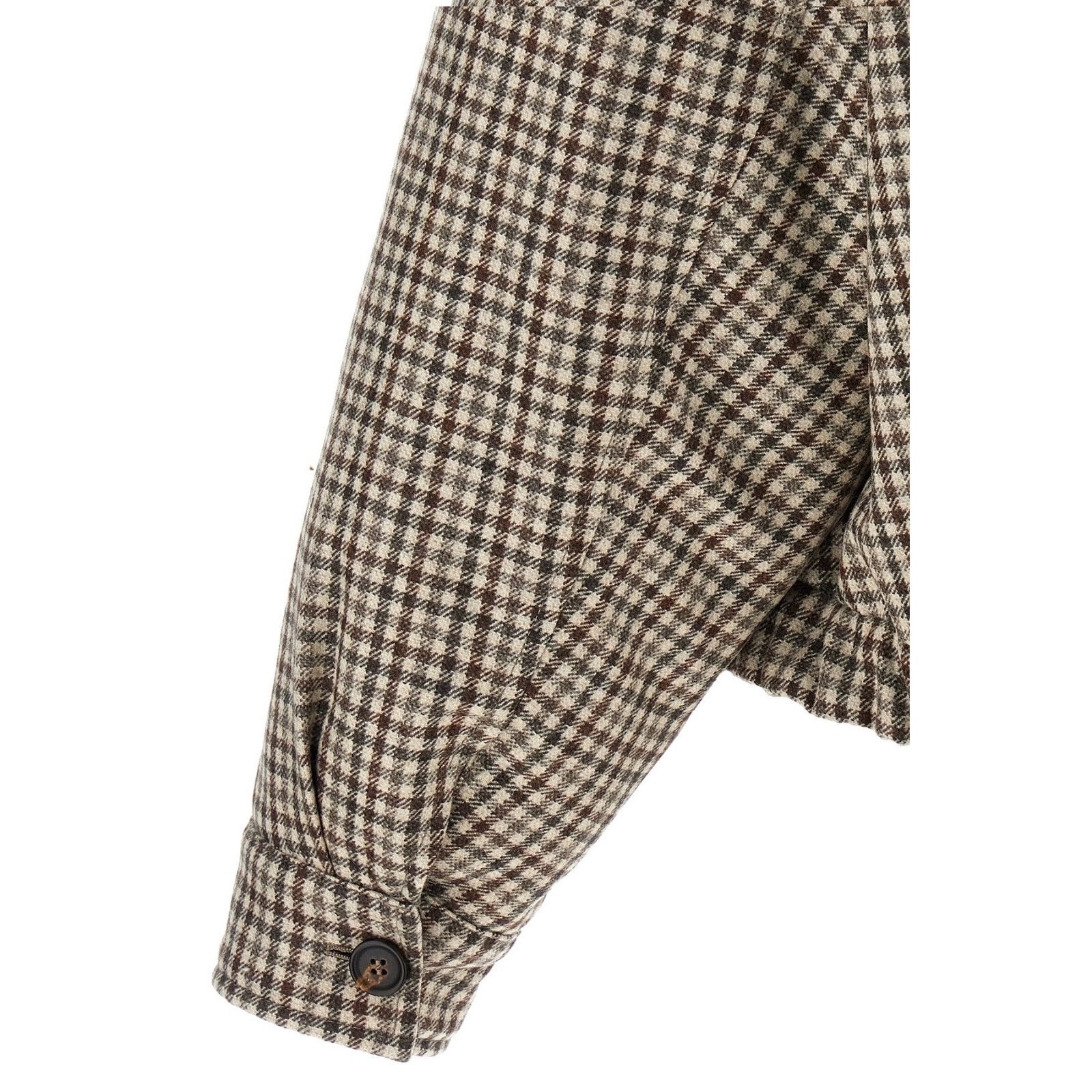 Brunello Cucinelli BRUNELLO CUCINELLI Hooded Check Beige Jacket New & Authentic Size S / US 4 / IT 40 - 4 Thumbnail
