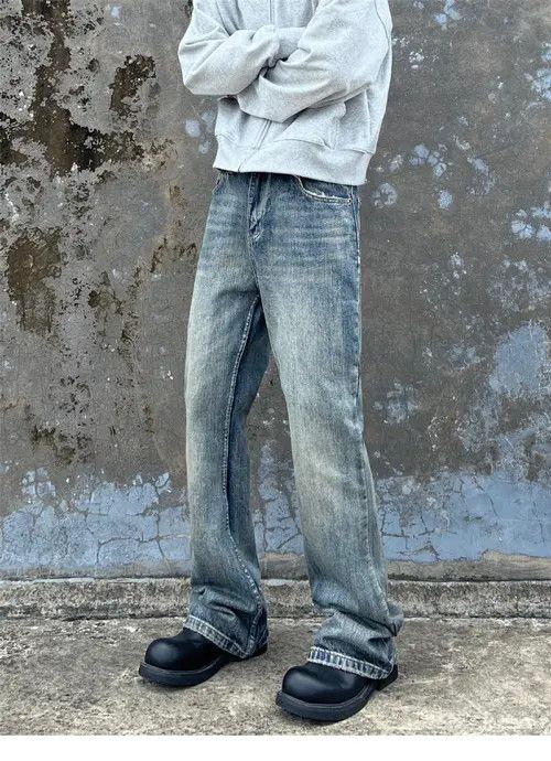 Japanese Brand × Jean Vintage washed distressed straight bootcut jeans Size US 32 / EU 48 - 1 Thumbnail