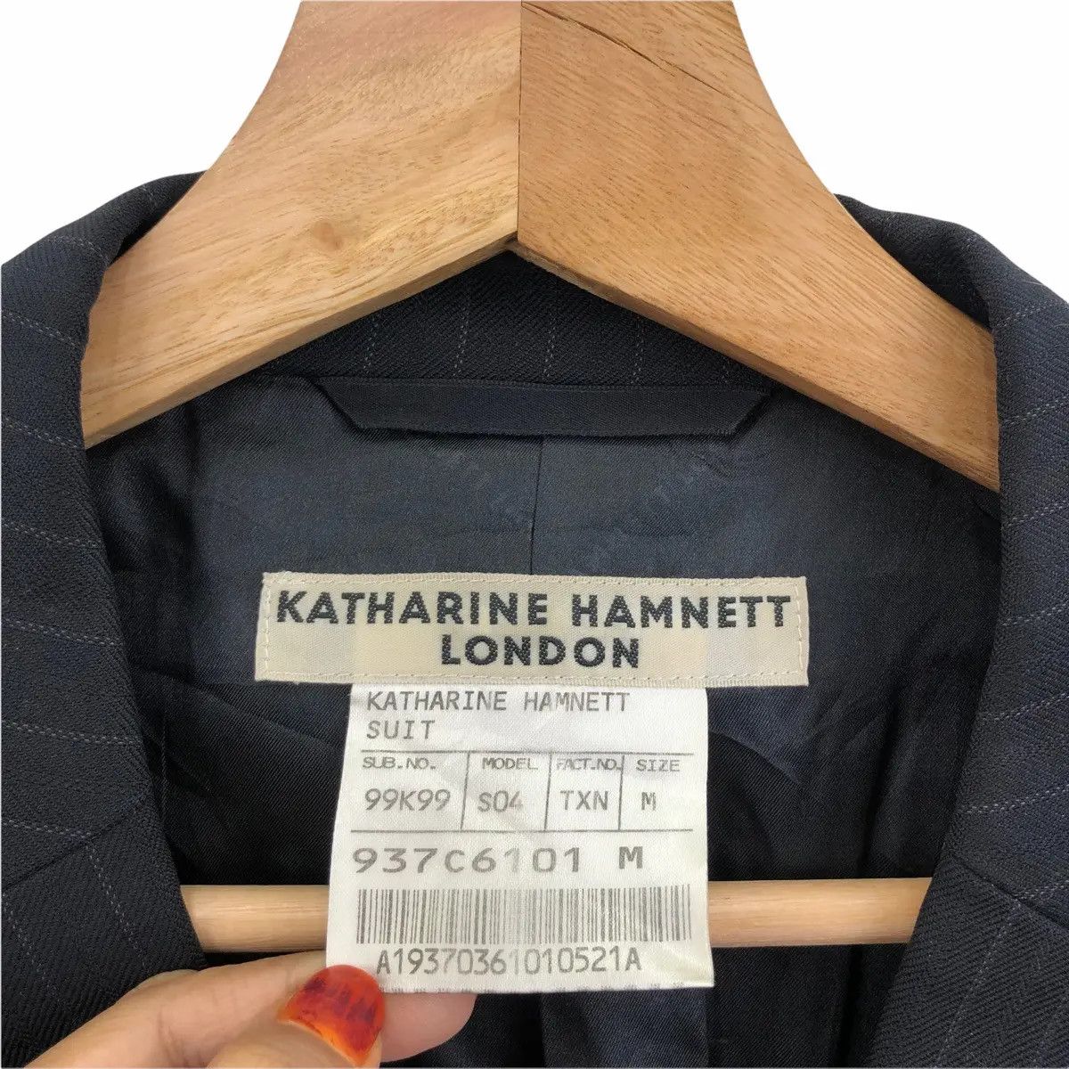 KATHARINE HAMNETT LONDON 2 Button Striped Blazer Coat Suit