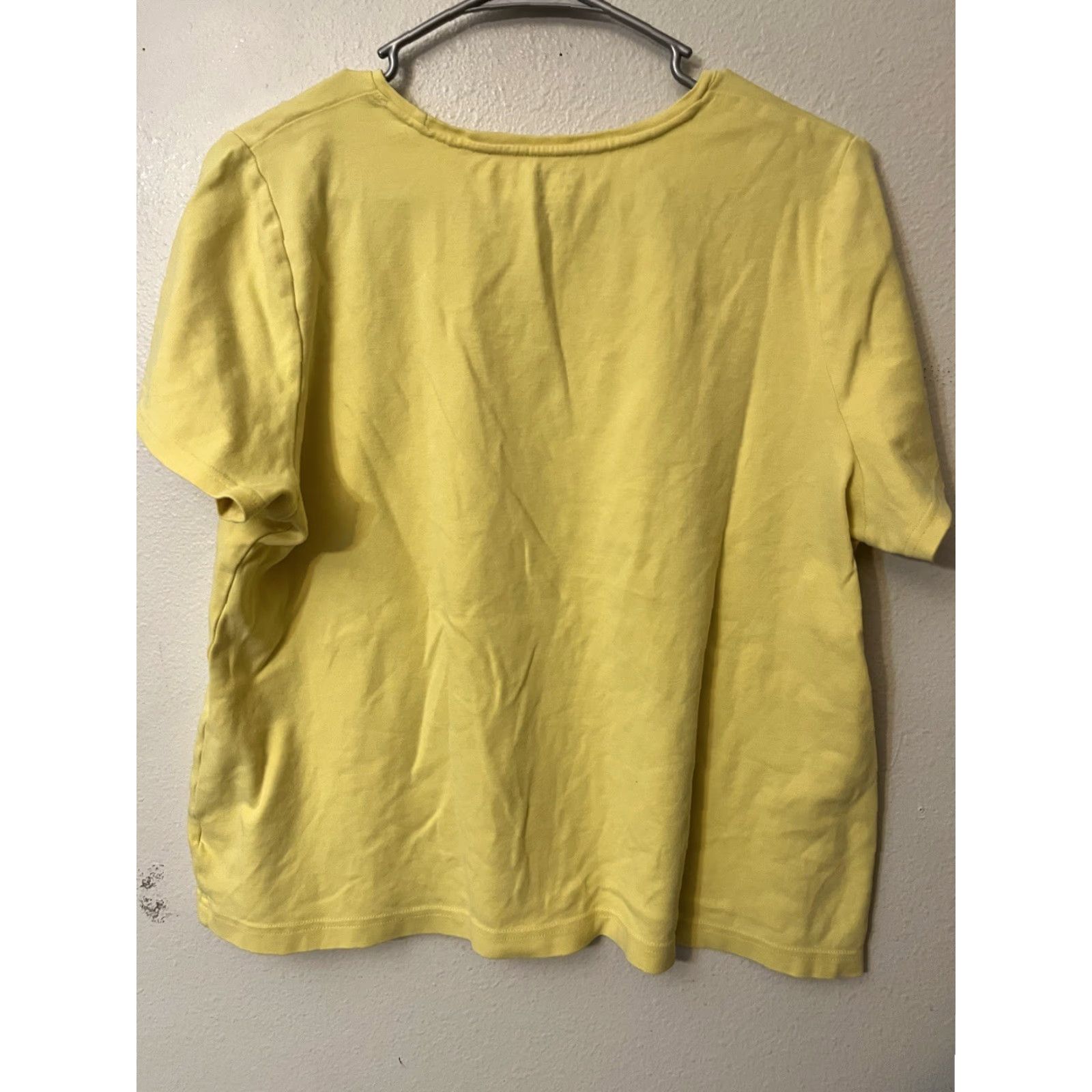 Croft & Barrow Croft & Barrow Classic T Women's 1X Yellow Knit Top Round Neck Short Sleeves Shirt Mens? Size XL / US 12-14 / IT 48-50 - 3 Thumbnail