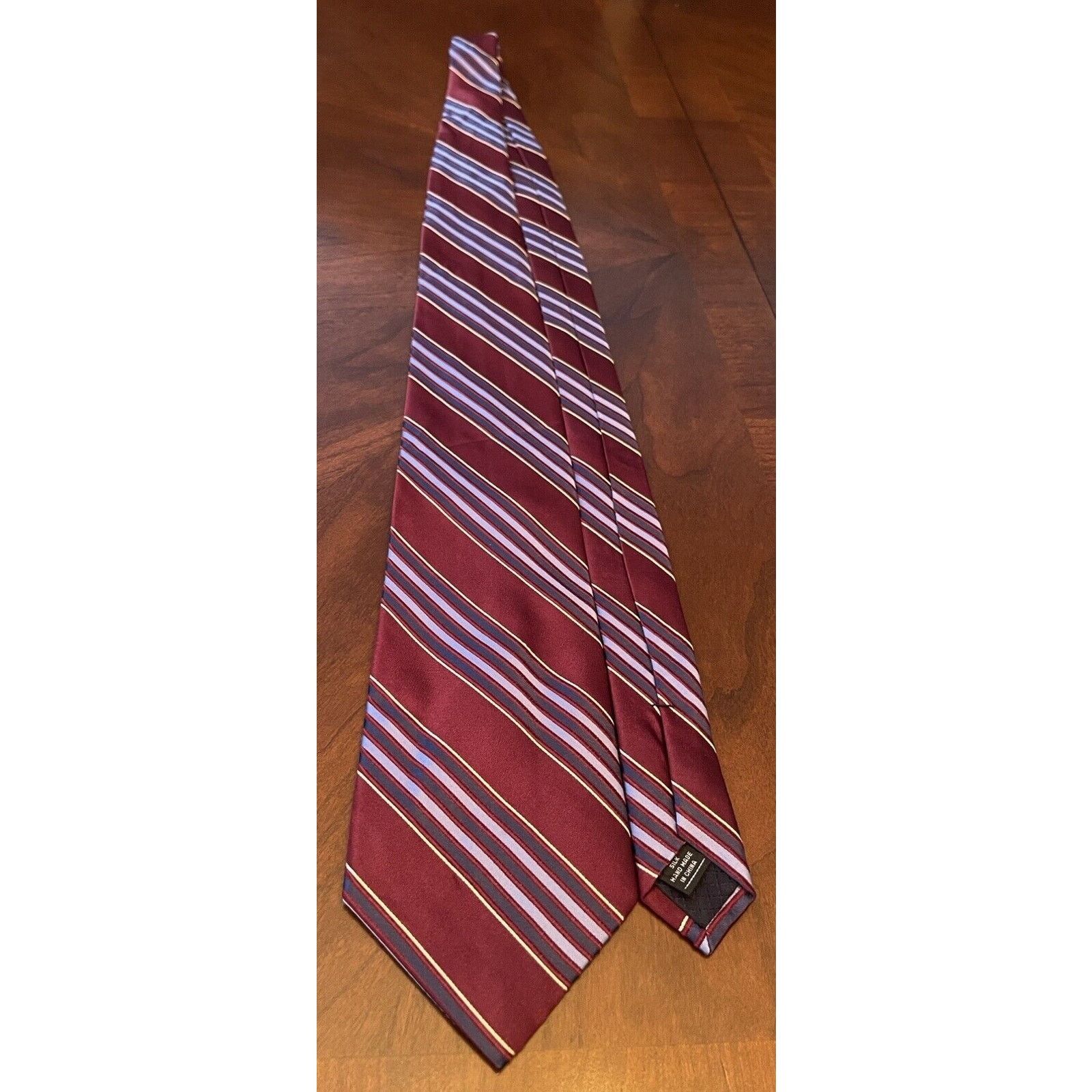 Jones New York Jones New York Burgundy Blue Hand Made Silk Made In China Size ONE SIZE - 3 Thumbnail