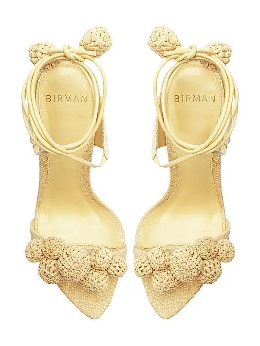 Alexandre Birman os11x1225 Resse 100MM Raffia Ankle-Wrap Sandals in Creamy Size US 8 / IT 38 - 8 Thumbnail