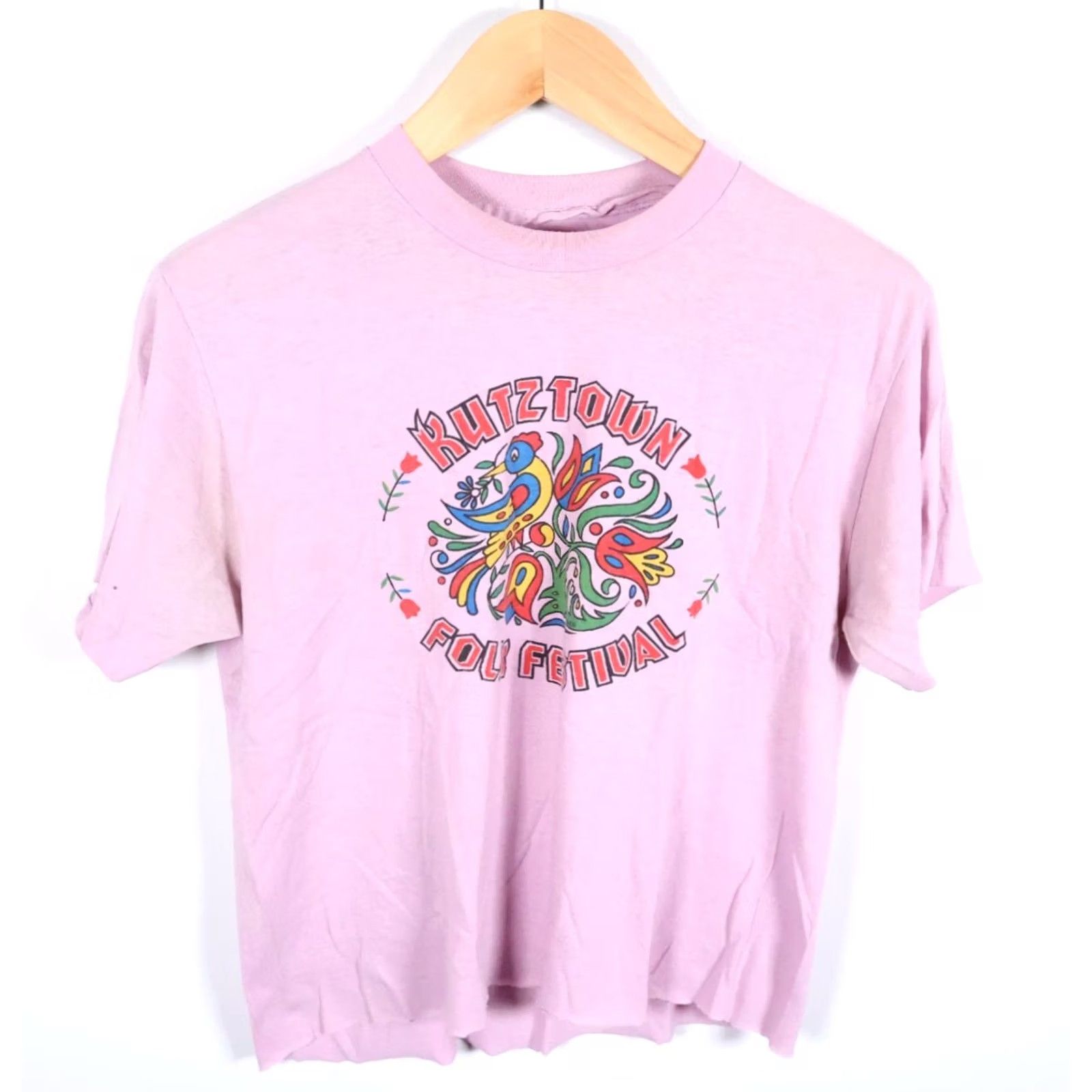 Folk VINTAGE Kutztown Folk Festival T-Shirt Adult Small Purple Single Stitch Cropped Shirt Mens 80s City Graphic Print 80s Ladies? Size US S / EU 44-46 / 1 - 2 Thumbnail