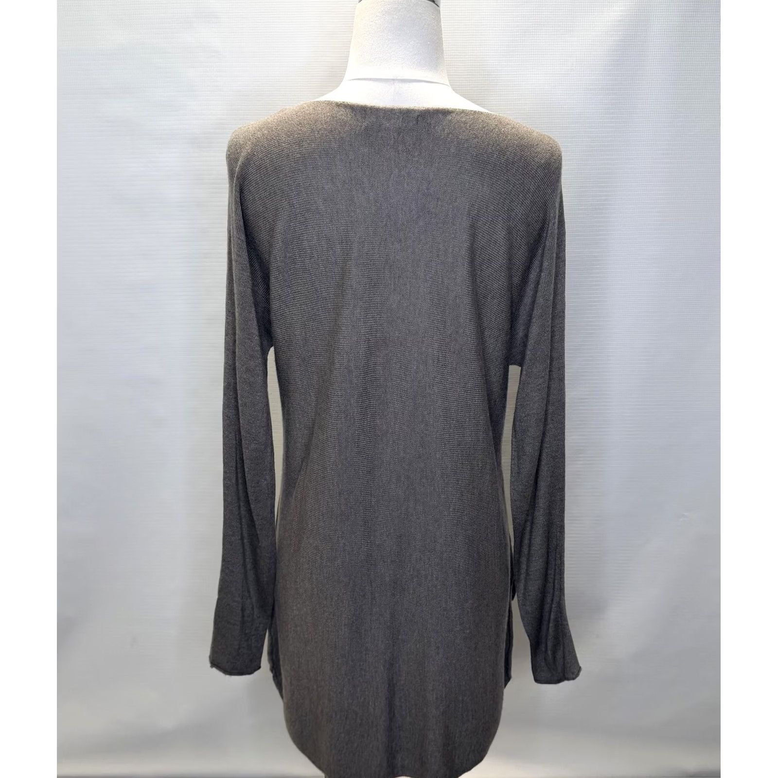 Vintage VINTAGE Joan Vass Studio Tunic Sweater Womens M Brown Heathered Crew Neck Long Sleeve Cashmere Blend Size M / US 6-8 / IT 42-44 - 3 Thumbnail