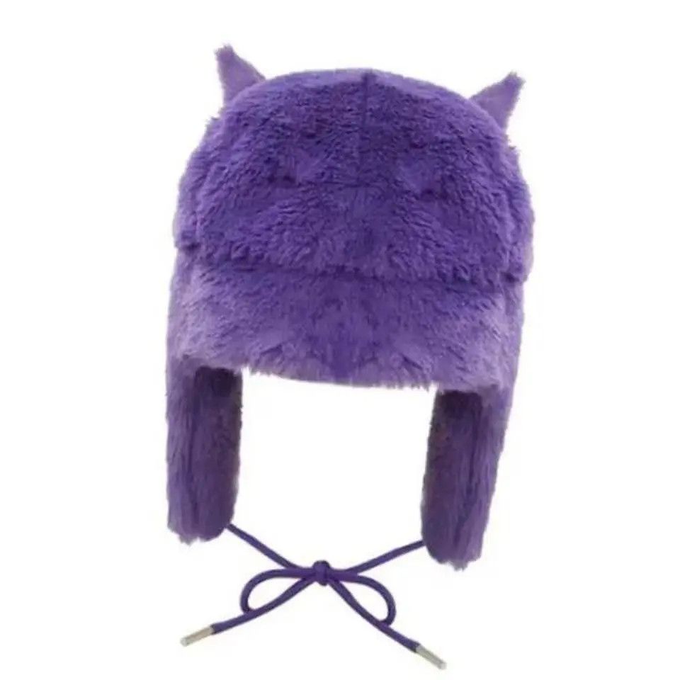 Japanese Brand × Vintage Y2K Cartoon Anime Purple Hat Ushanka Hat Cute Winter Hat Size ONE SIZE - 4 Thumbnail